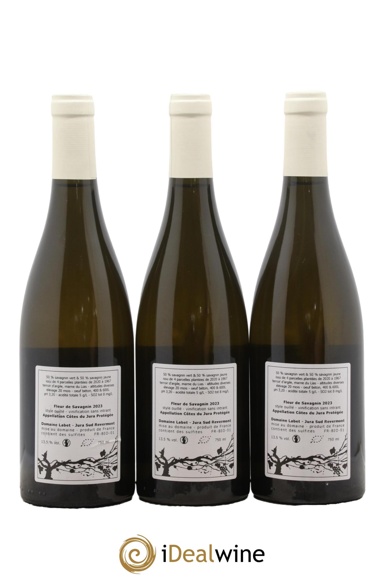 Côtes du Jura Fleur de Savagnin Romain - Julien  - Charline Labet 2023 - Lotto di 3 bottiglie - 1
