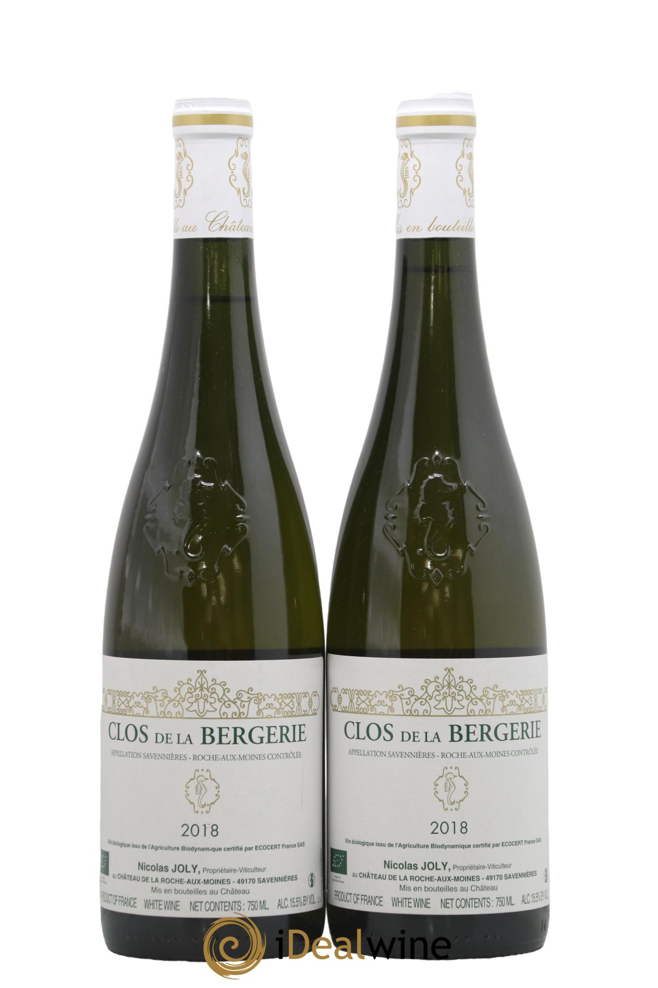 Savennières Roche aux Moines Clos de la Bergerie Vignobles de la Coulée de Serrant - Nicolas Joly 2018 - Lot de 2 bouteilles - 0