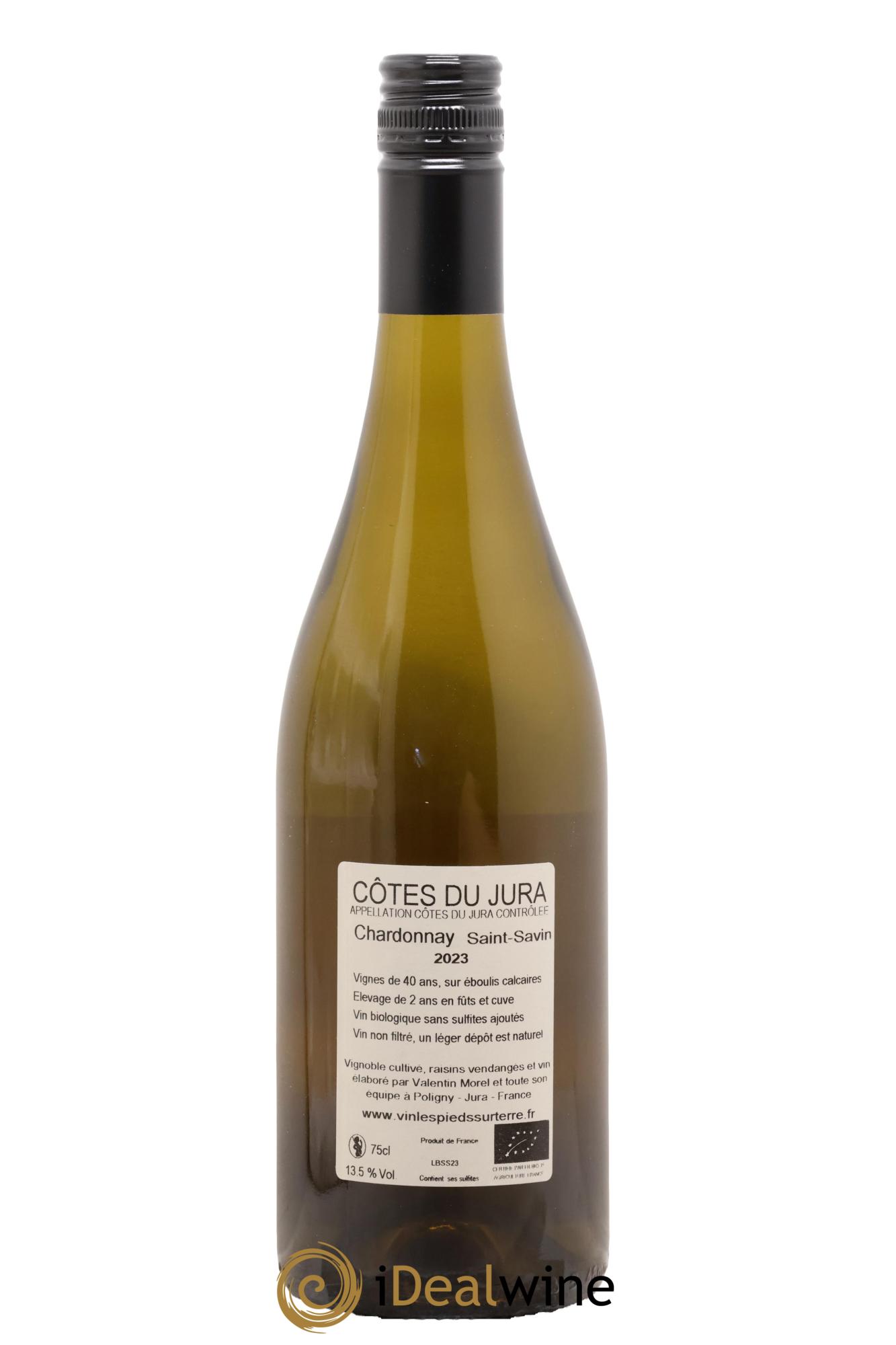 Côtes du Jura Chardonnay Saint Savin - Domaine Les Pieds sur Terre Valentin Morel 2023 - Lot de 1 bouteille - 1
