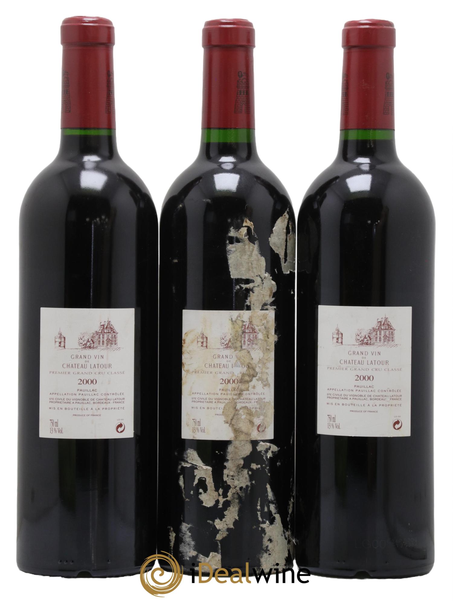 Château Latour 1er Grand Cru Classé 2000 - Lot de 3 bouteilles - 1