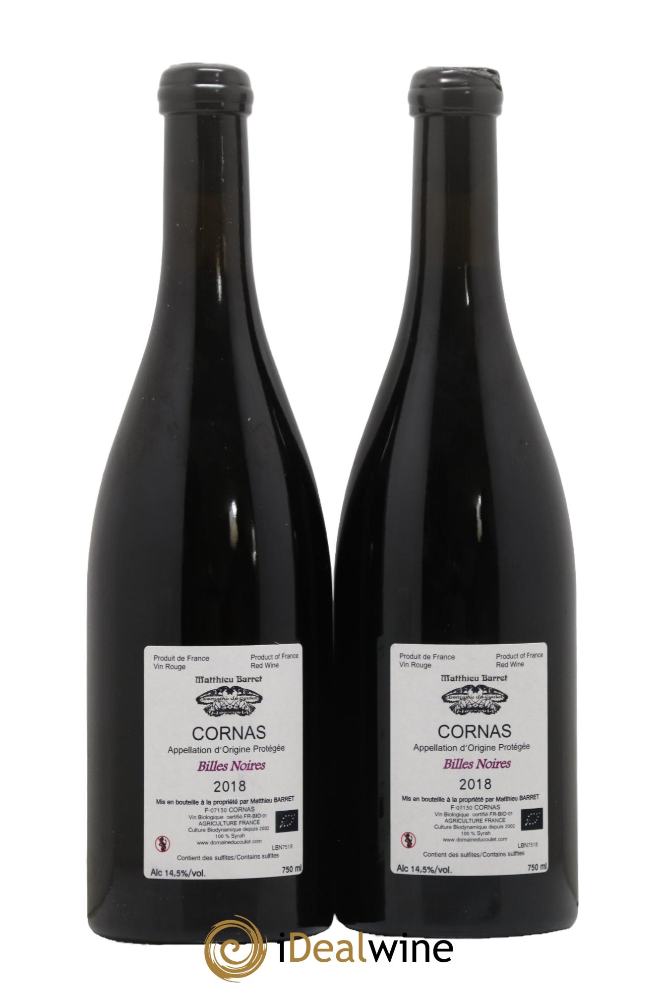 Cornas Billes Noires Coulet (Domaine du) - Matthieu Barret 2018 - Lot de 2 bouteilles - 1
