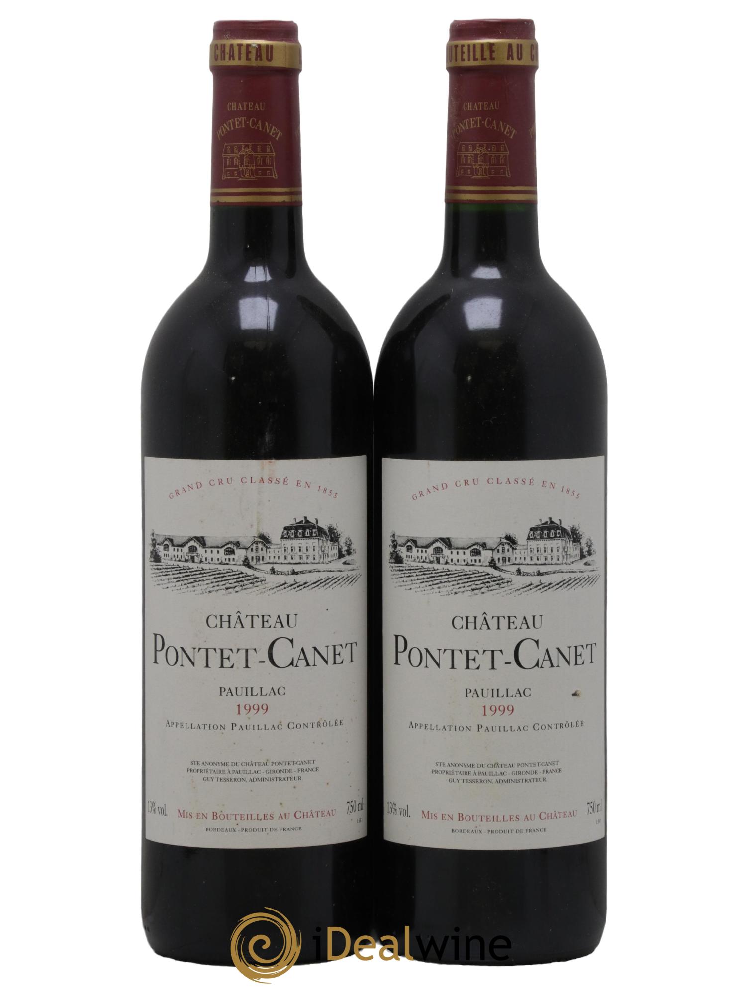 Château Pontet Canet 5ème Grand Cru Classé 1999 - Posten von 2 Flaschen - 0
