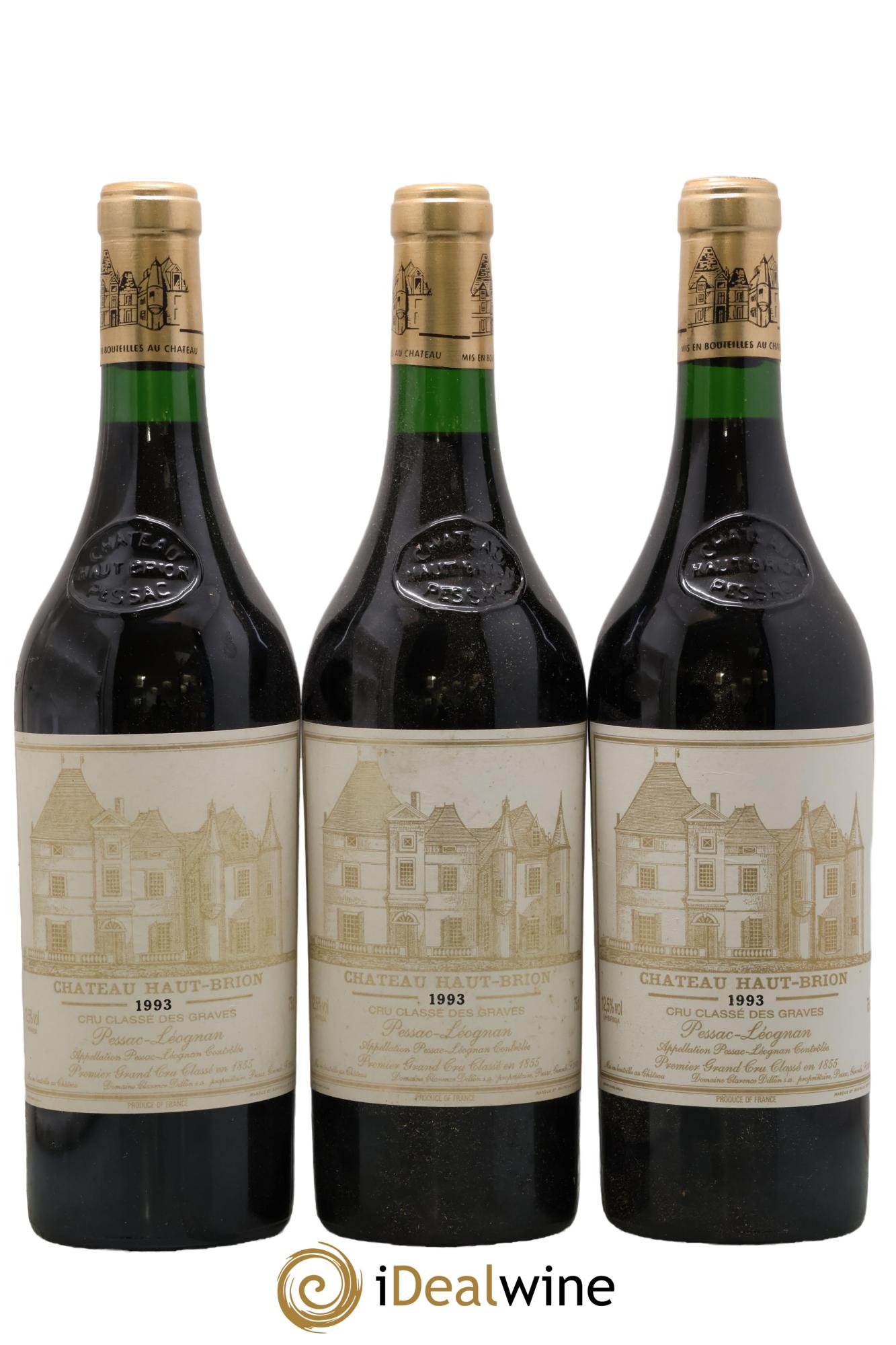 Château Haut Brion 1er Grand Cru Classé 1993 - Lot de 3 bouteilles - 0