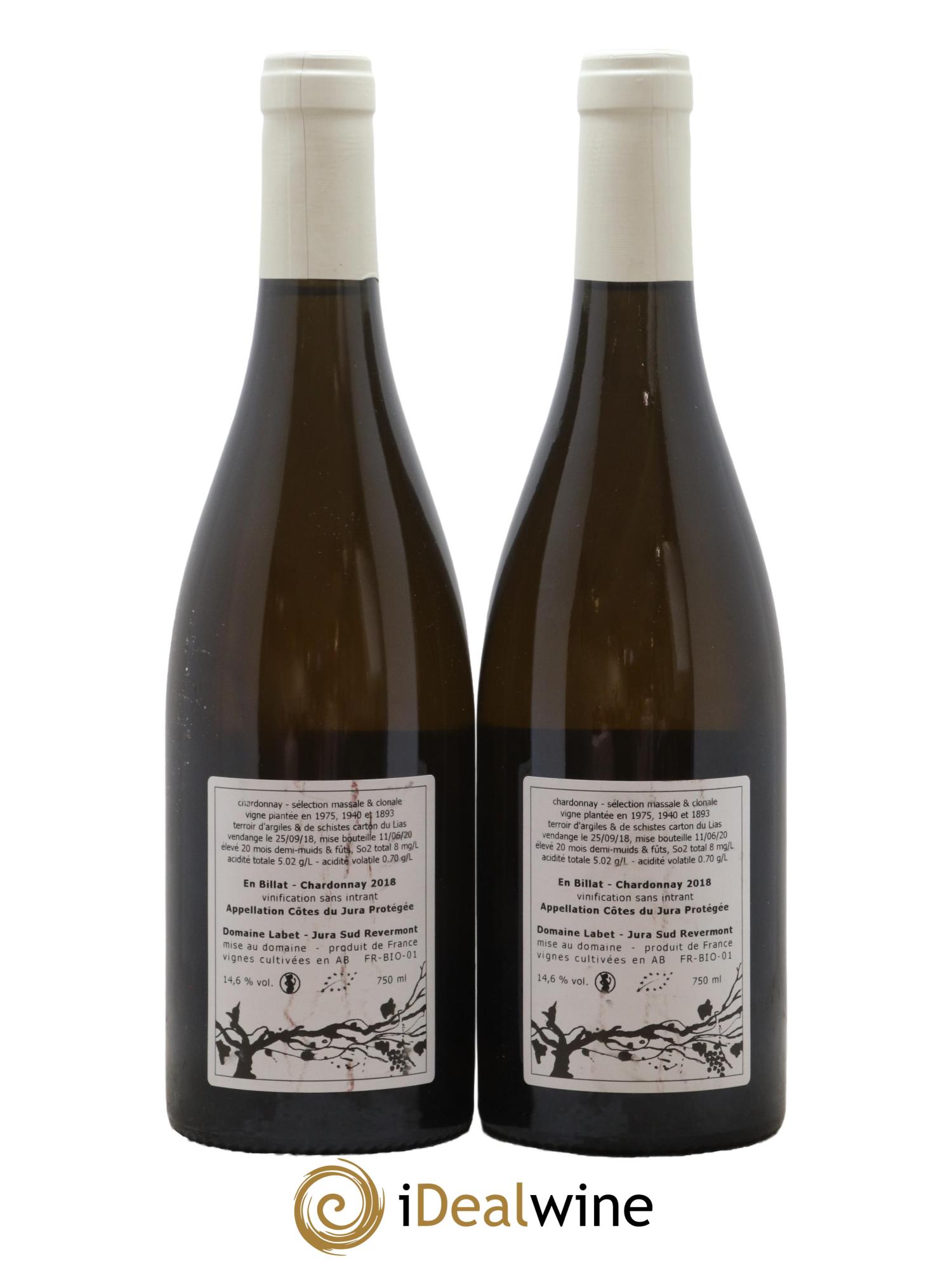 Côtes du Jura Chardonnay En Billat Labet (Domaine) 2018 - Lot de 2 bouteilles - 1
