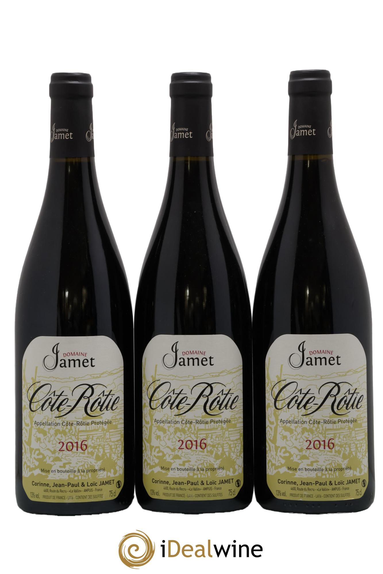 Côte-Rôtie Jamet (Domaine) 2016 - Posten von 3 Flaschen - 0