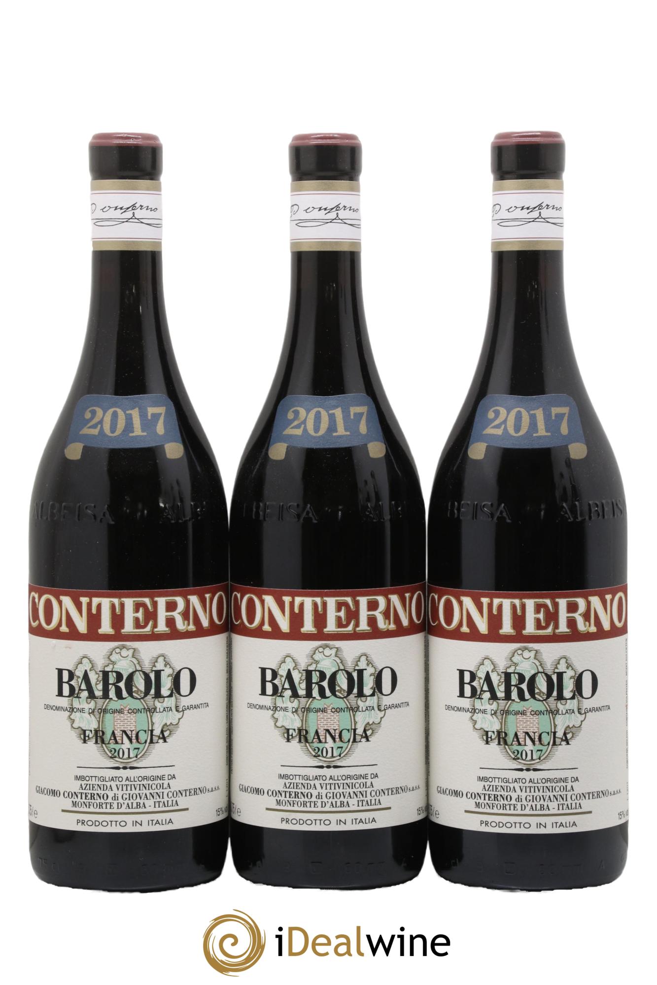 Barolo DOCG Vigna Francia Giacomo Conterno 2017 - Lot de 3 bouteilles - 0