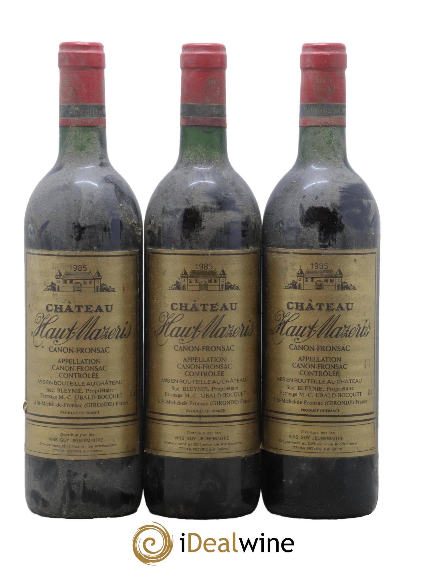 Château Haut Mazeris 1985 - Lot de 3 bouteilles - 0