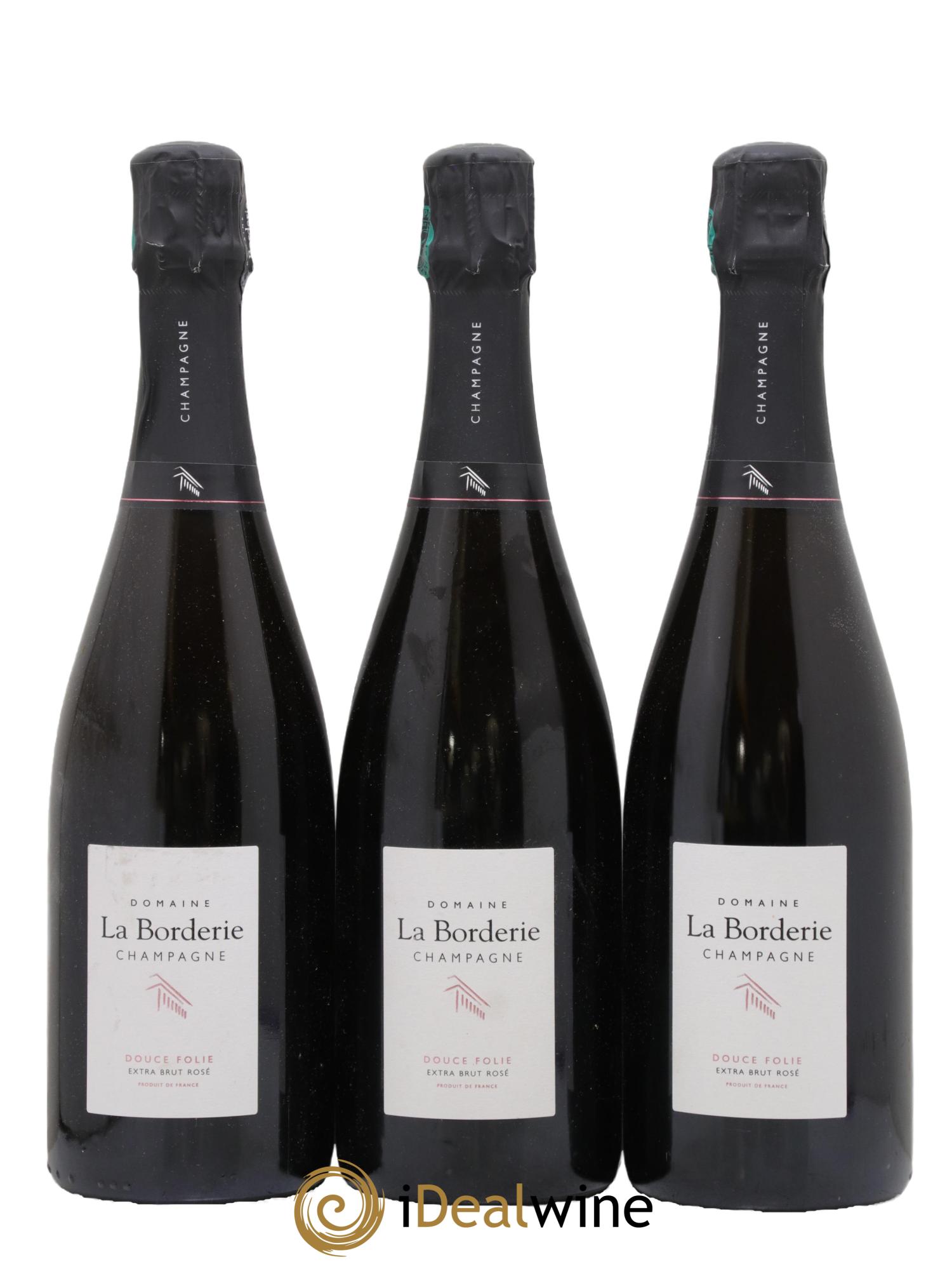 Champagne - Extra Brut Douce Folie La Borderie 2017 - Lot of 3 bottles - 0