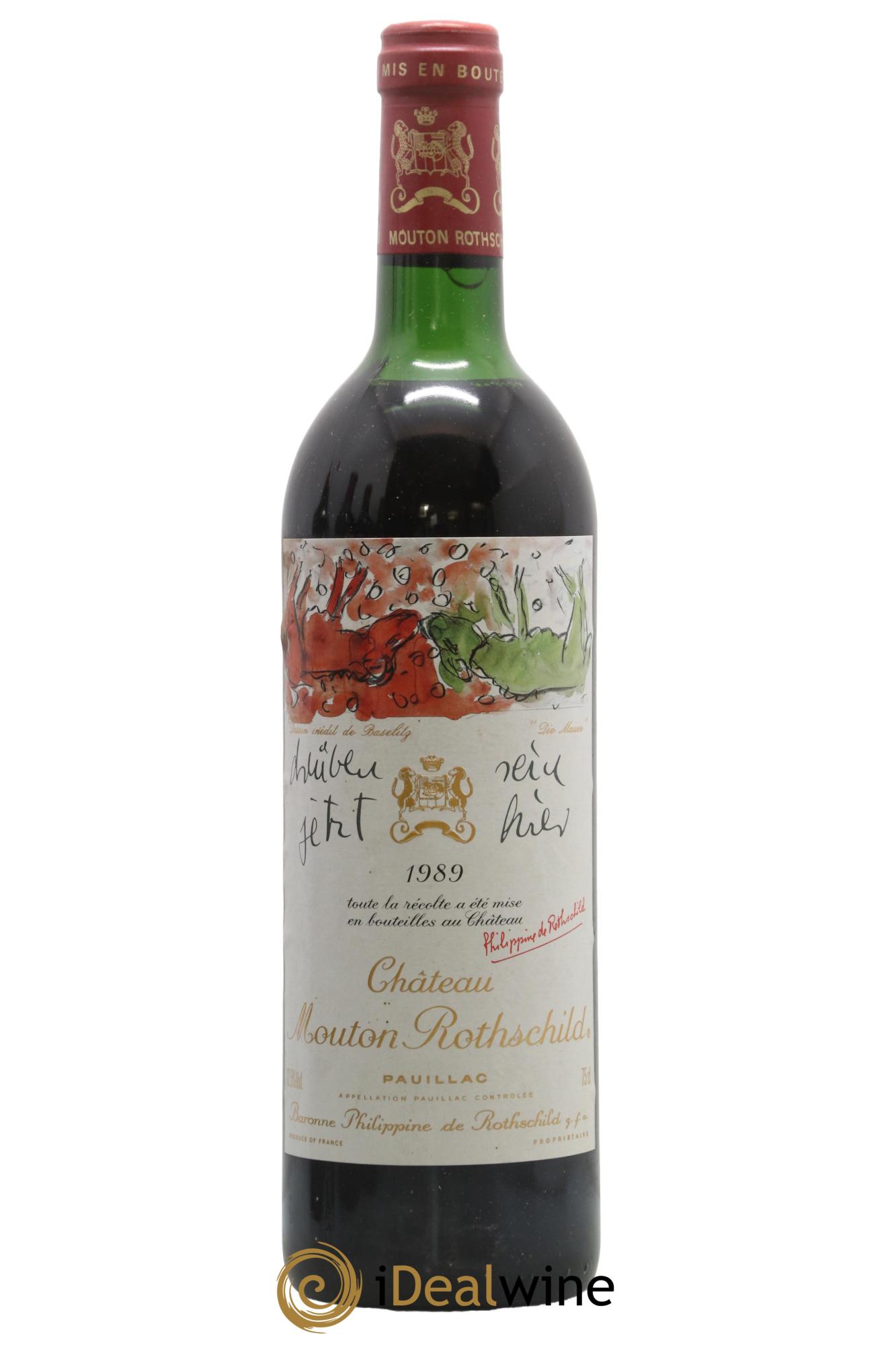 Château Mouton Rothschild 1er Grand Cru Classé 1989 - Lot de 1 bouteille - 0