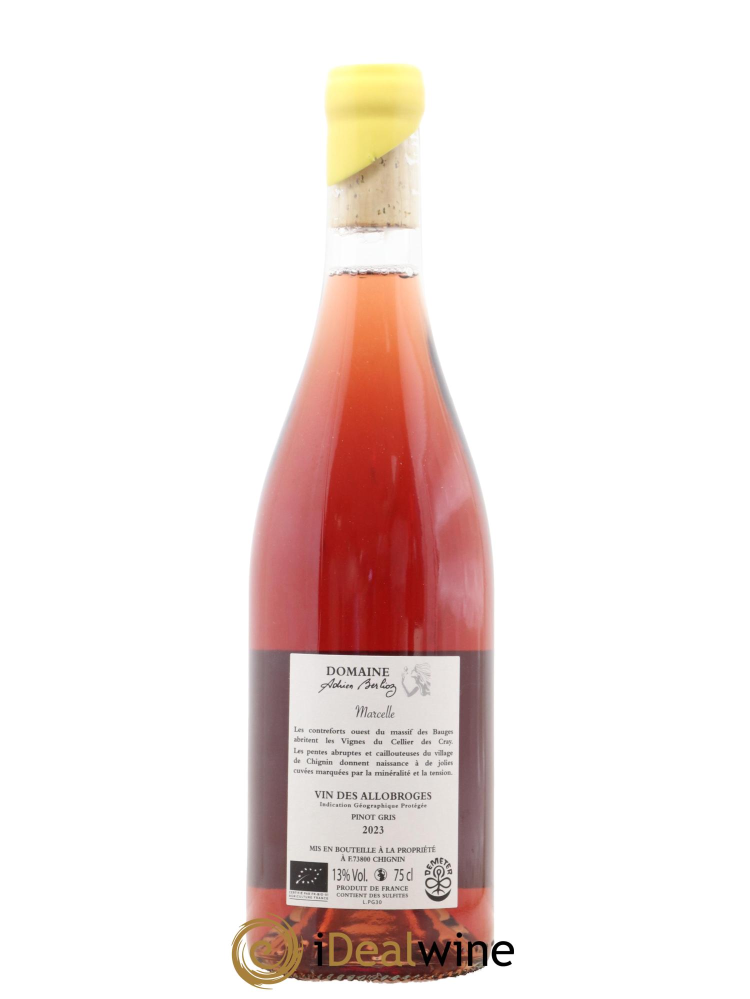 Divers Vin des Allobroges Pinot Gris Cuvée Marcelle Domaine Adrien Berlioz 2023 - Lot de 1 bouteille - 1