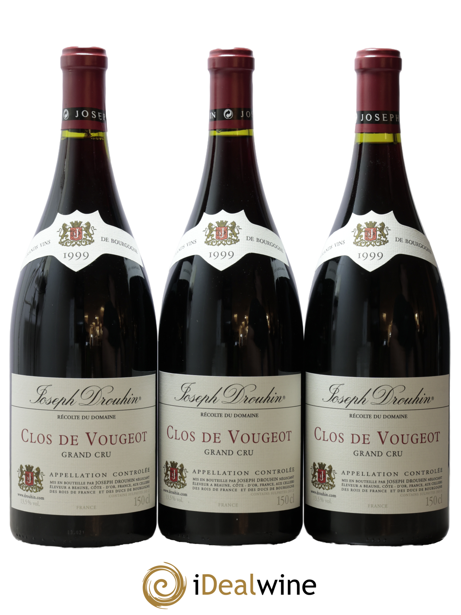 Clos de Vougeot Grand Cru Joseph Drouhin 1999 - Lot of 3 magnums - 0