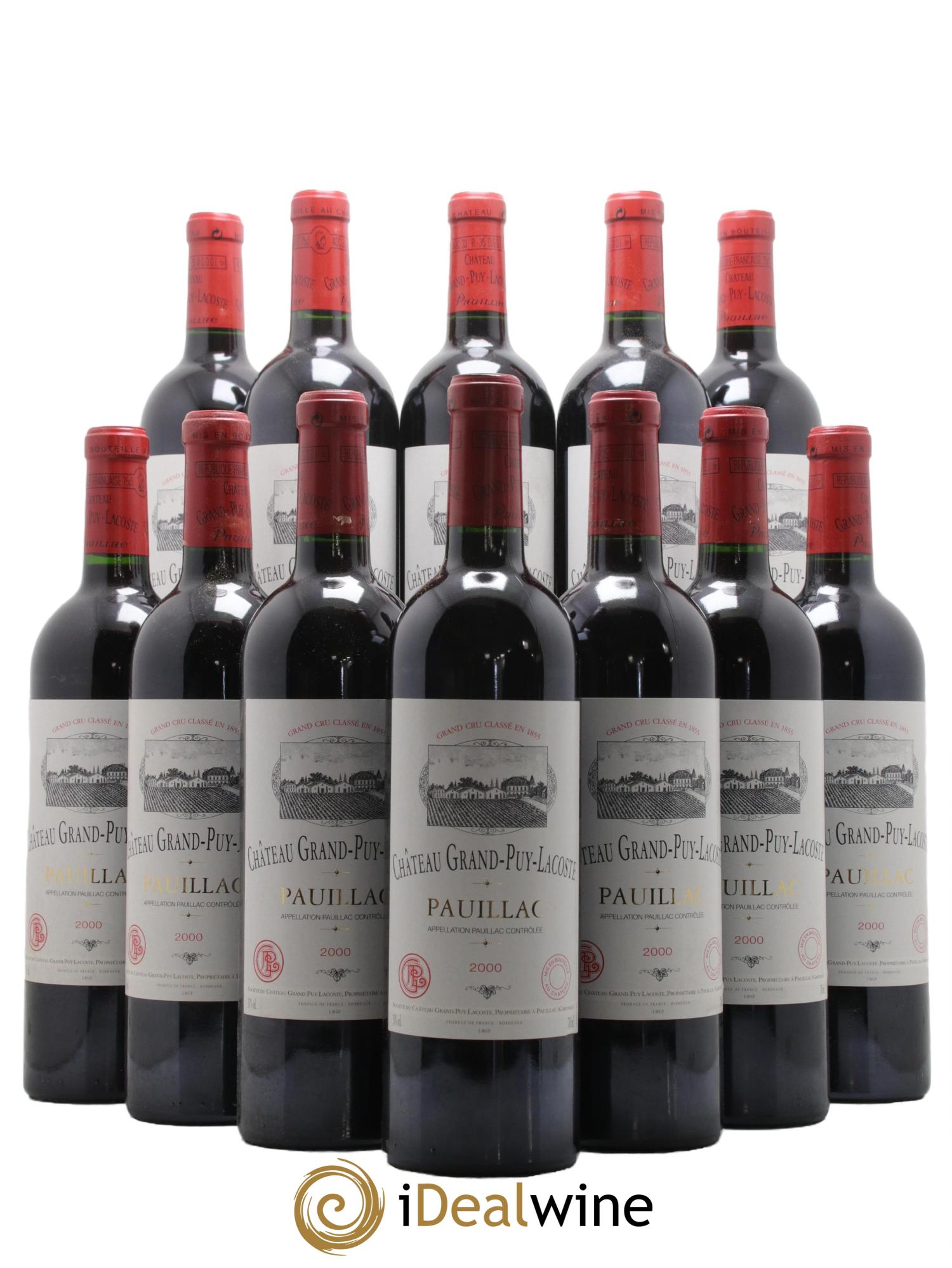 Château Grand Puy Lacoste 5ème Grand Cru Classé 2000 - Posten von 12 Flaschen - 0
