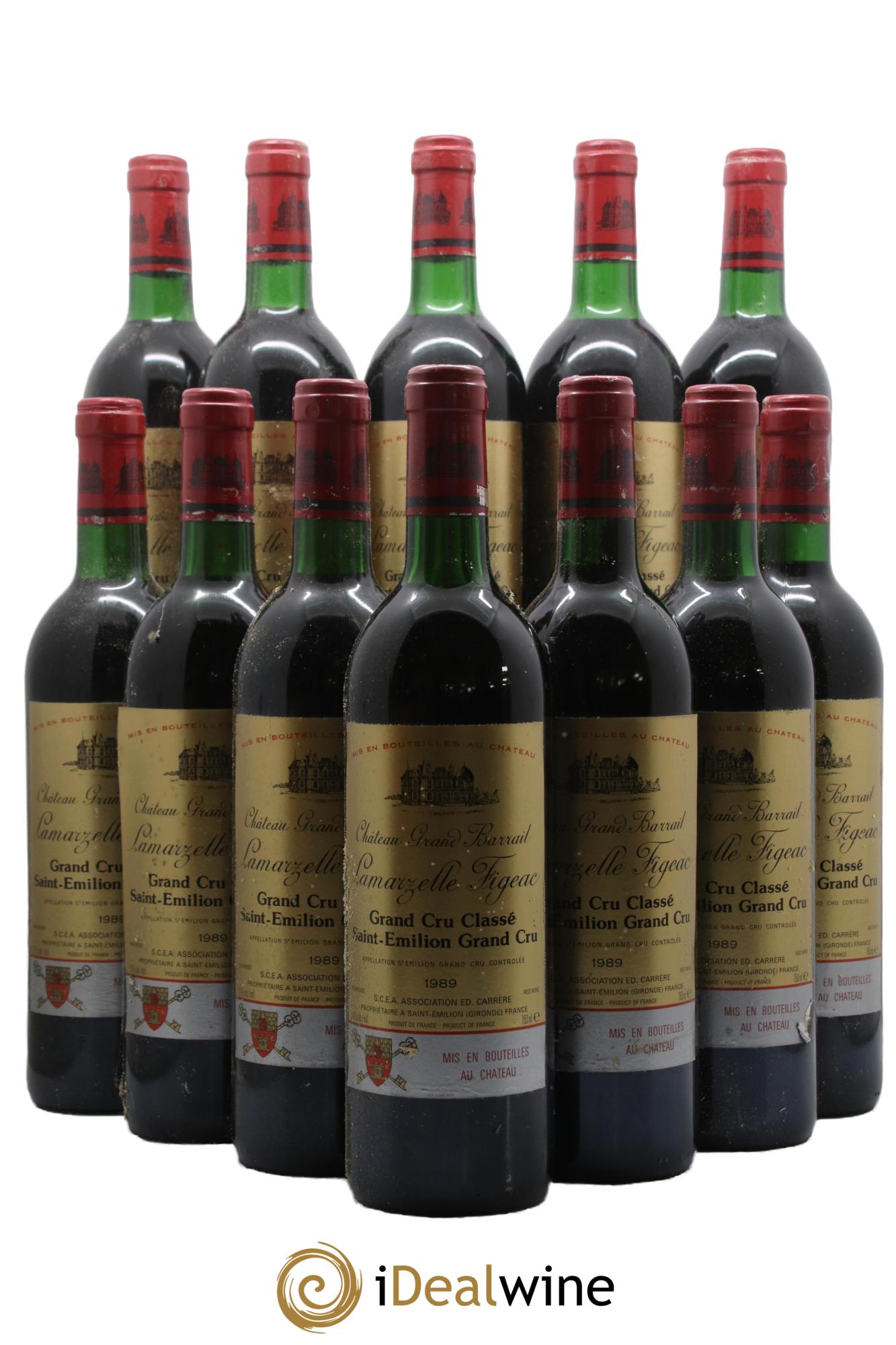 Château Grand Barrail Lamarzelle Figeac Grand Cru Classé 1989 - Lot de 12 bouteilles - 0
