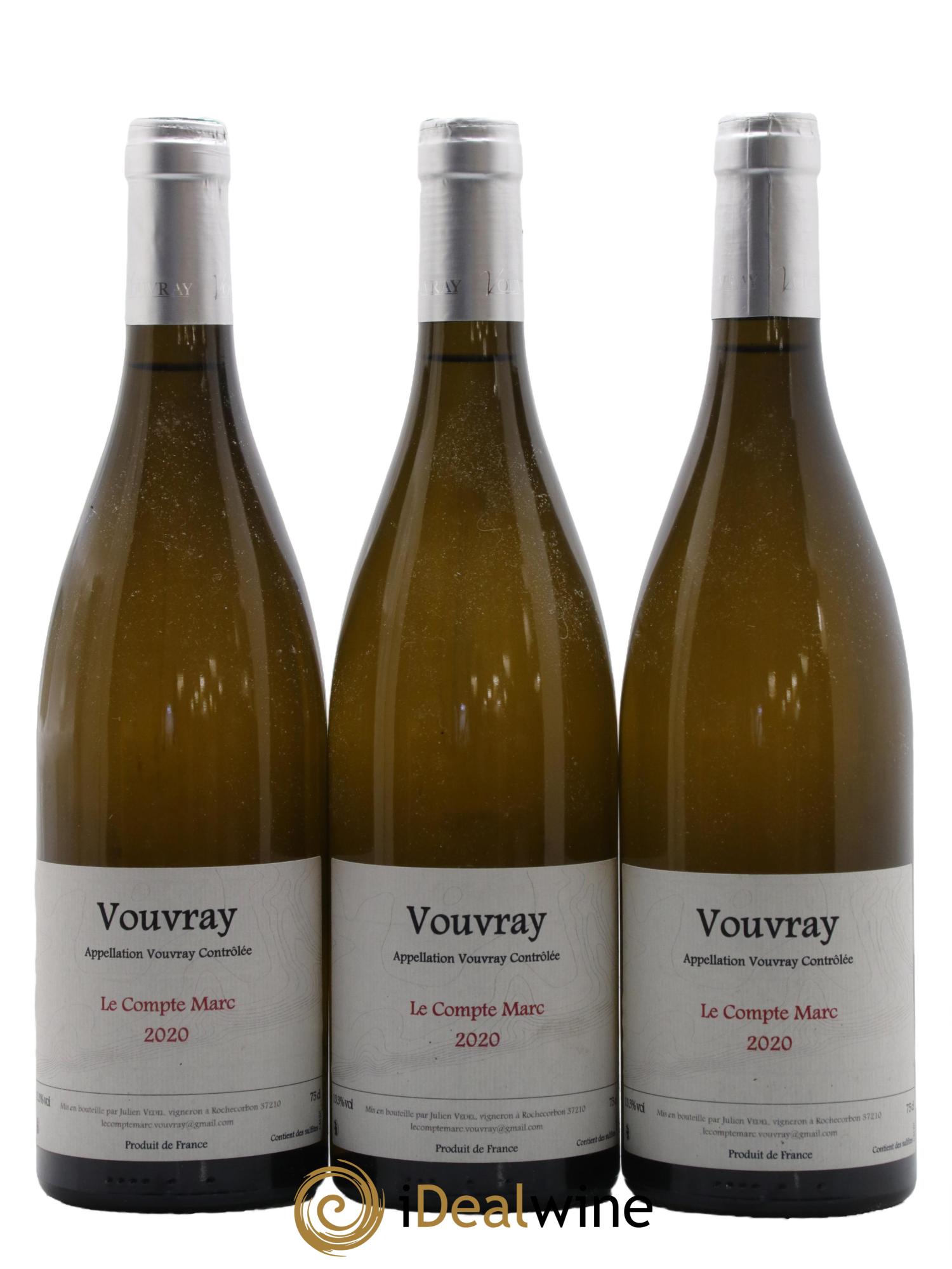 Vouvray Le Compte Marc Julien Vedel 2020 - Lot de 3 bouteilles - 0