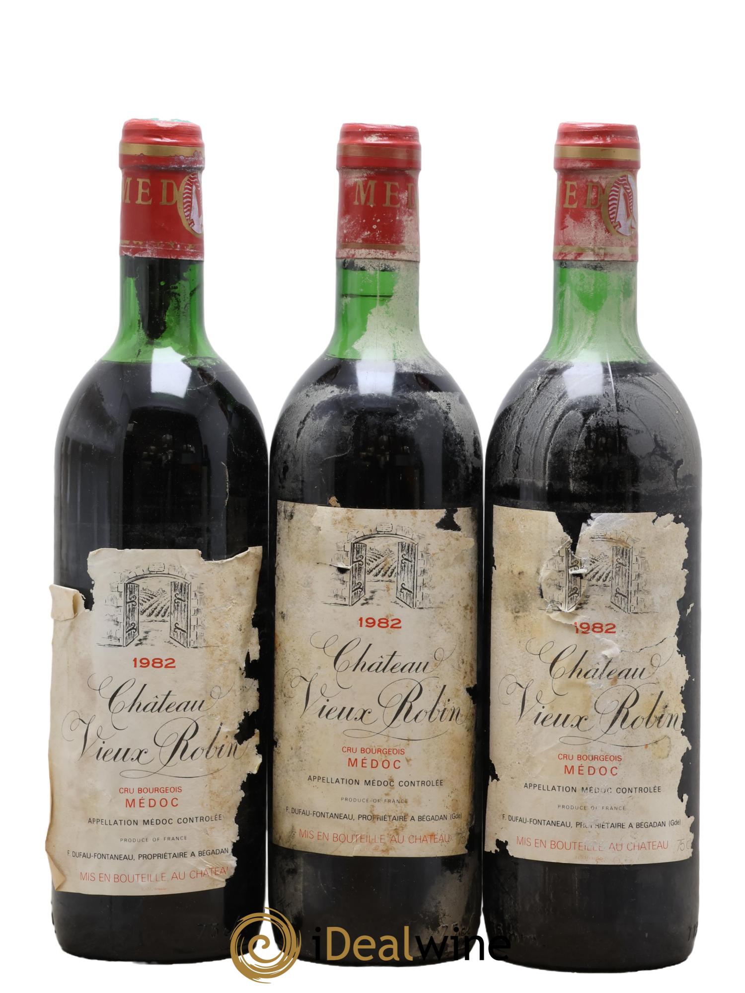 Château Vieux Robin Cru Bourgeois 1982 - Lot de 3 bouteilles - 0