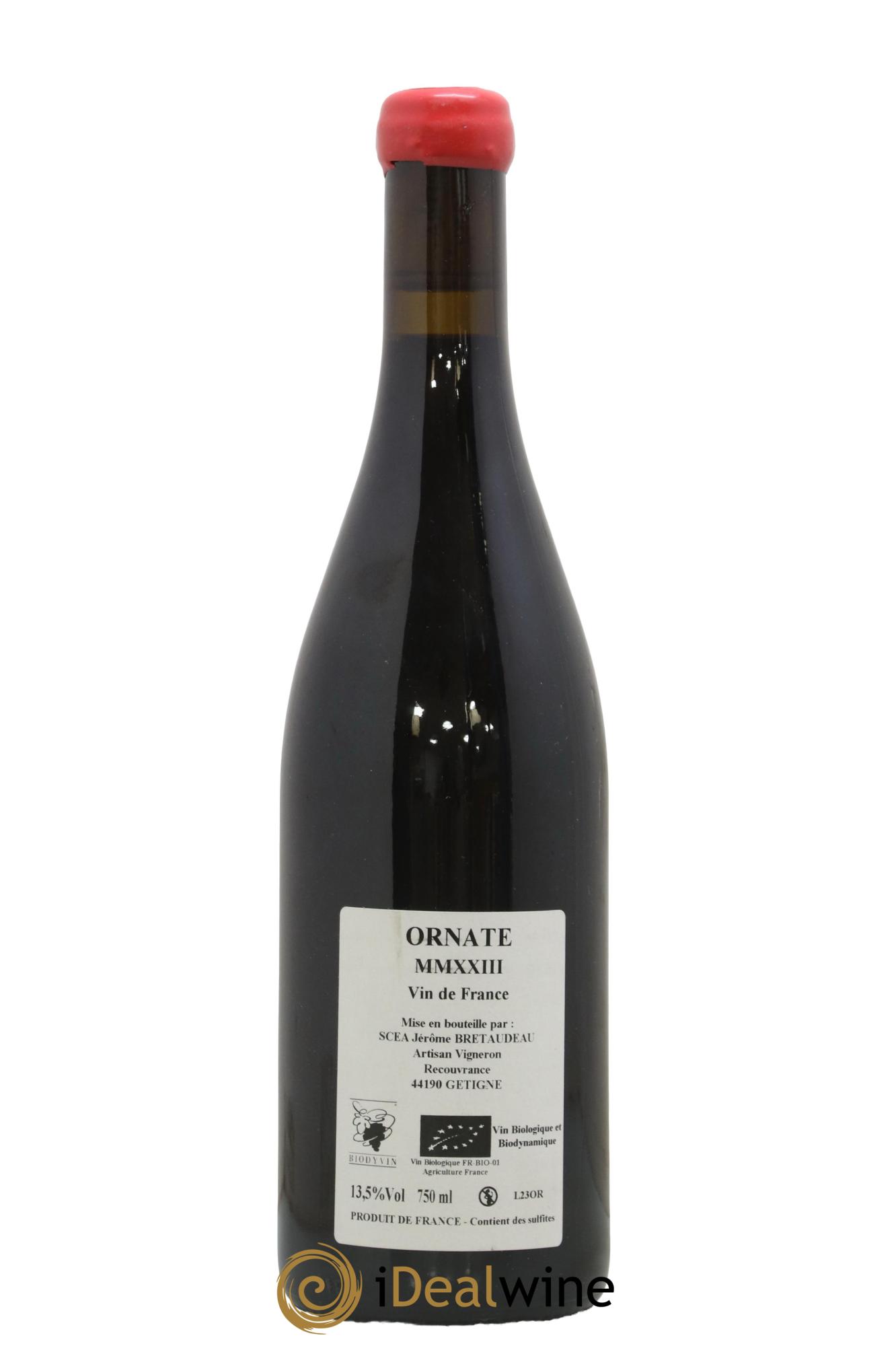Vin de France Merlot Ornaté Jérôme Bretaudeau - Domaine de Bellevue 2023 - Lot of 1 bottle - 1