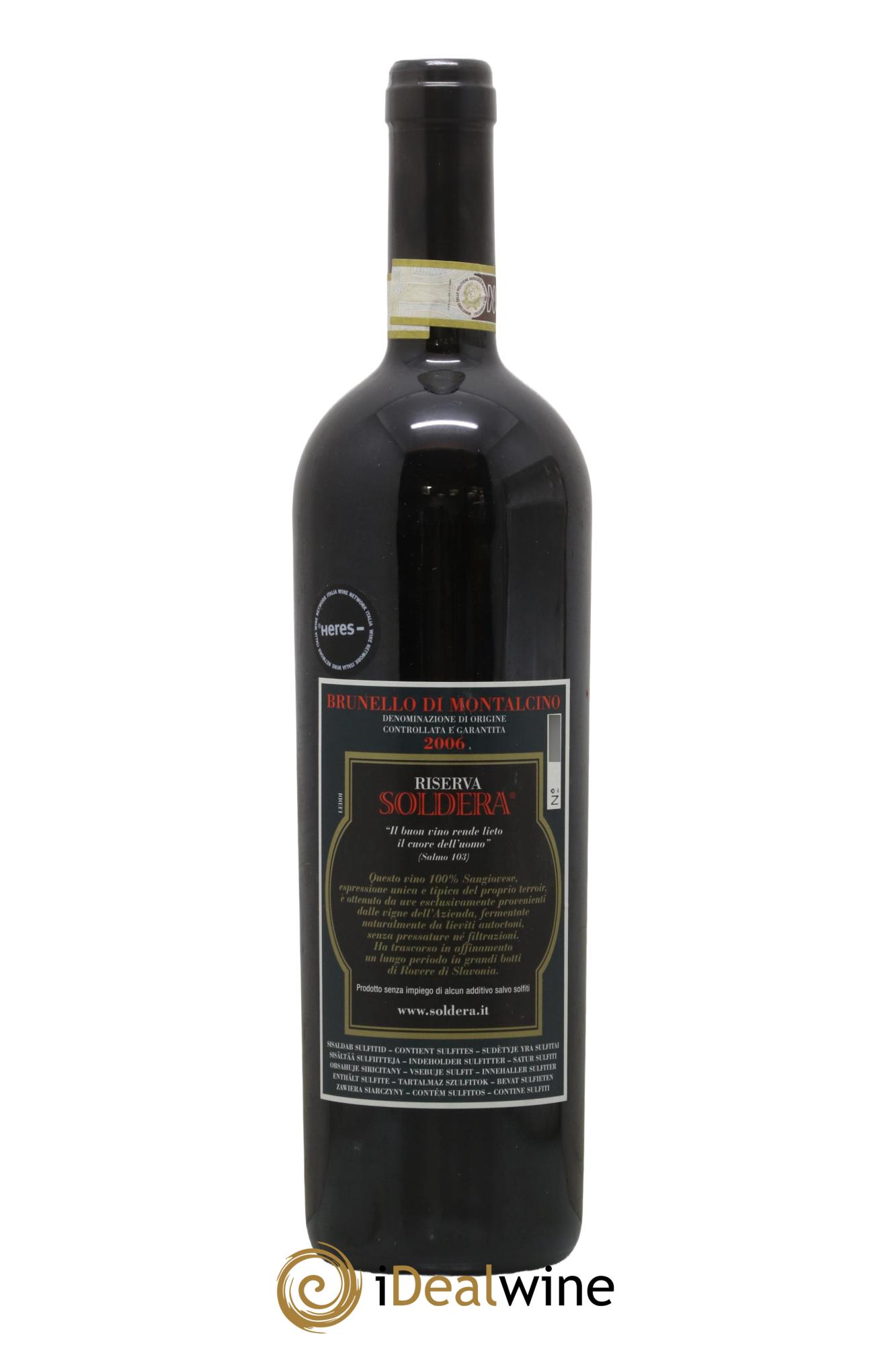 Brunello di Montalcino DOCG Riserva Soldera Case Basse - Gianfranco Soldera 2006 - Lot de 1 bouteille - 1