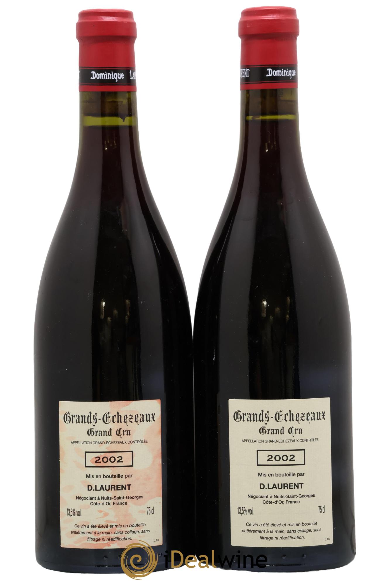 Grands-Echezeaux Grand Cru Vieilles Vignes Dominique Laurent 2002 - Lot de 2 bouteilles - 1