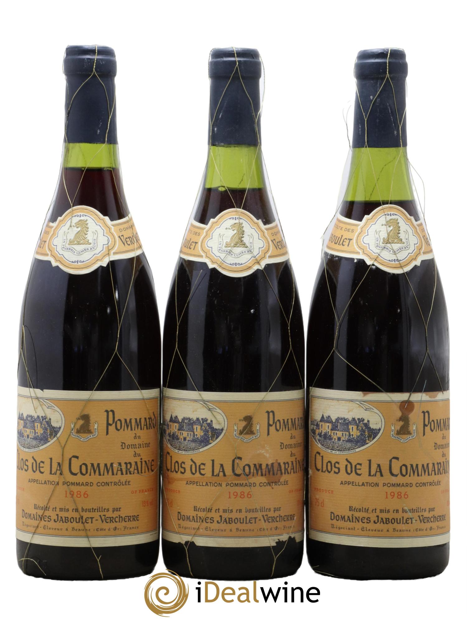 Pommard Clos De La Commaraine Jaboulet Vercherre 1986 - Lotto di 3 bottiglie - 0