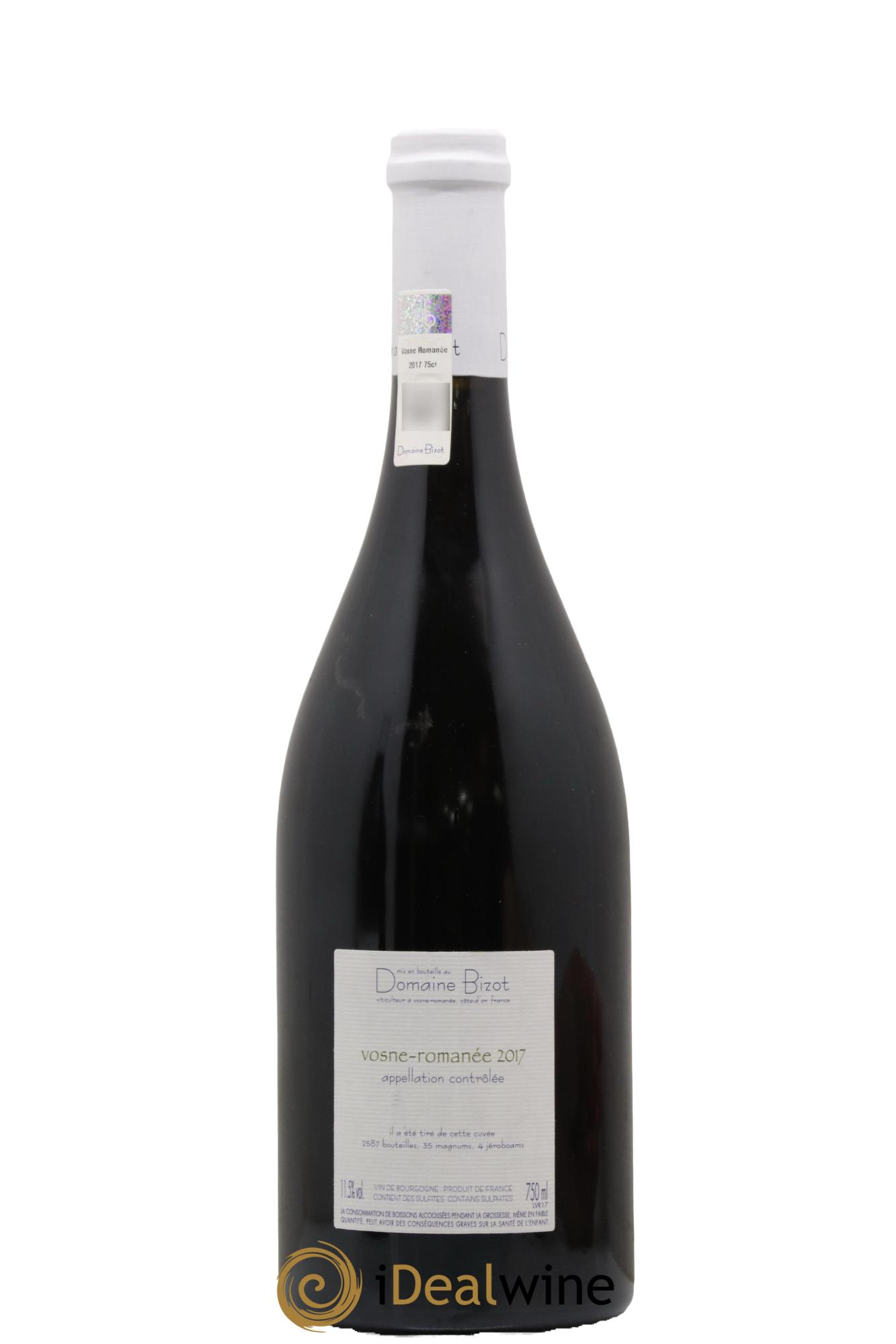 Vosne-Romanée Bizot (Domaine) 2017 - Lot de 1 bouteille - 1