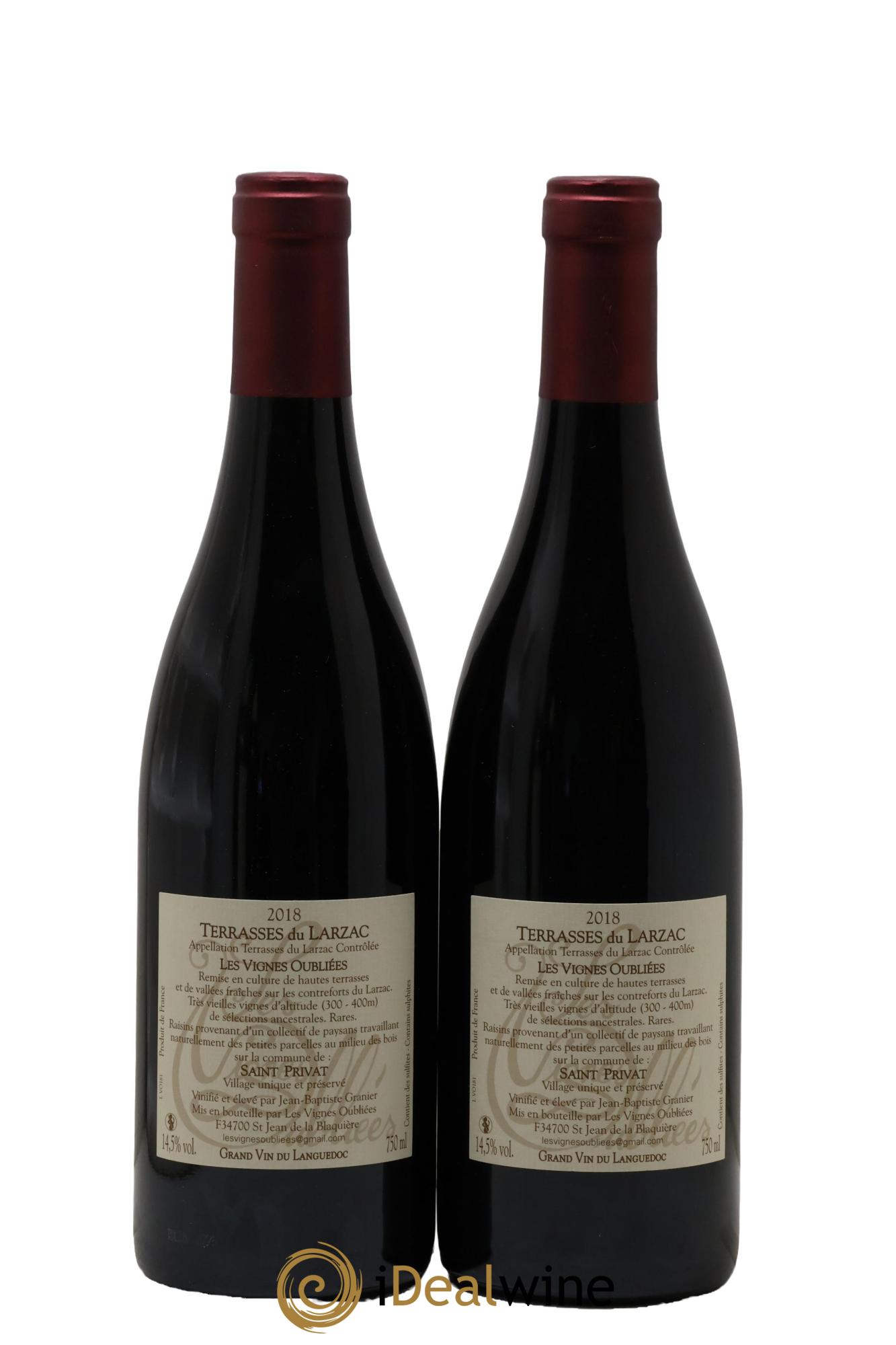 Terrasses du Larzac Les Vignes Oubliées Jean-Baptiste Granier 2018 - Posten von 2 Flaschen - 1