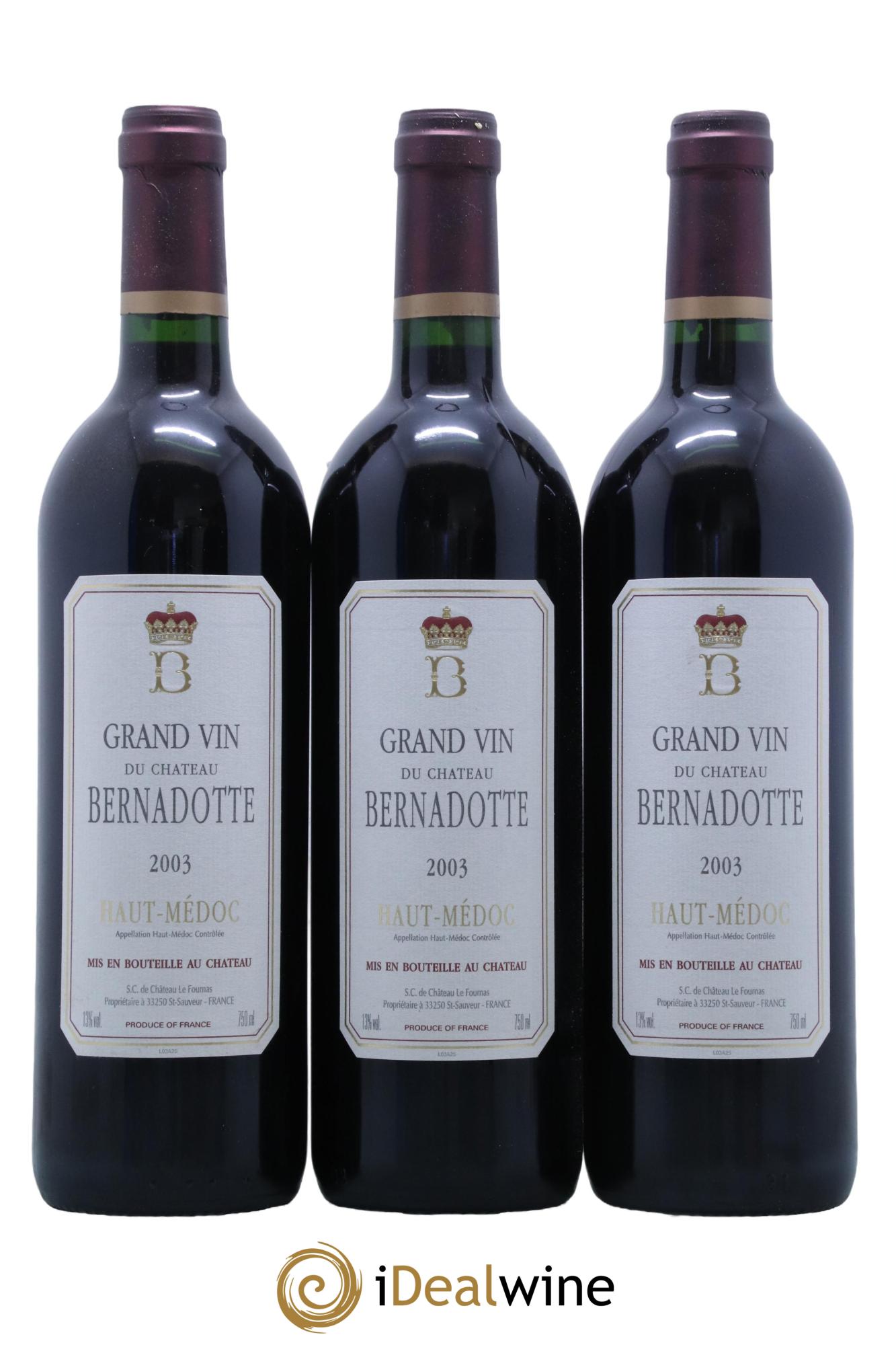Château Bernadotte 2003 - Lot de 12 bouteilles - 3