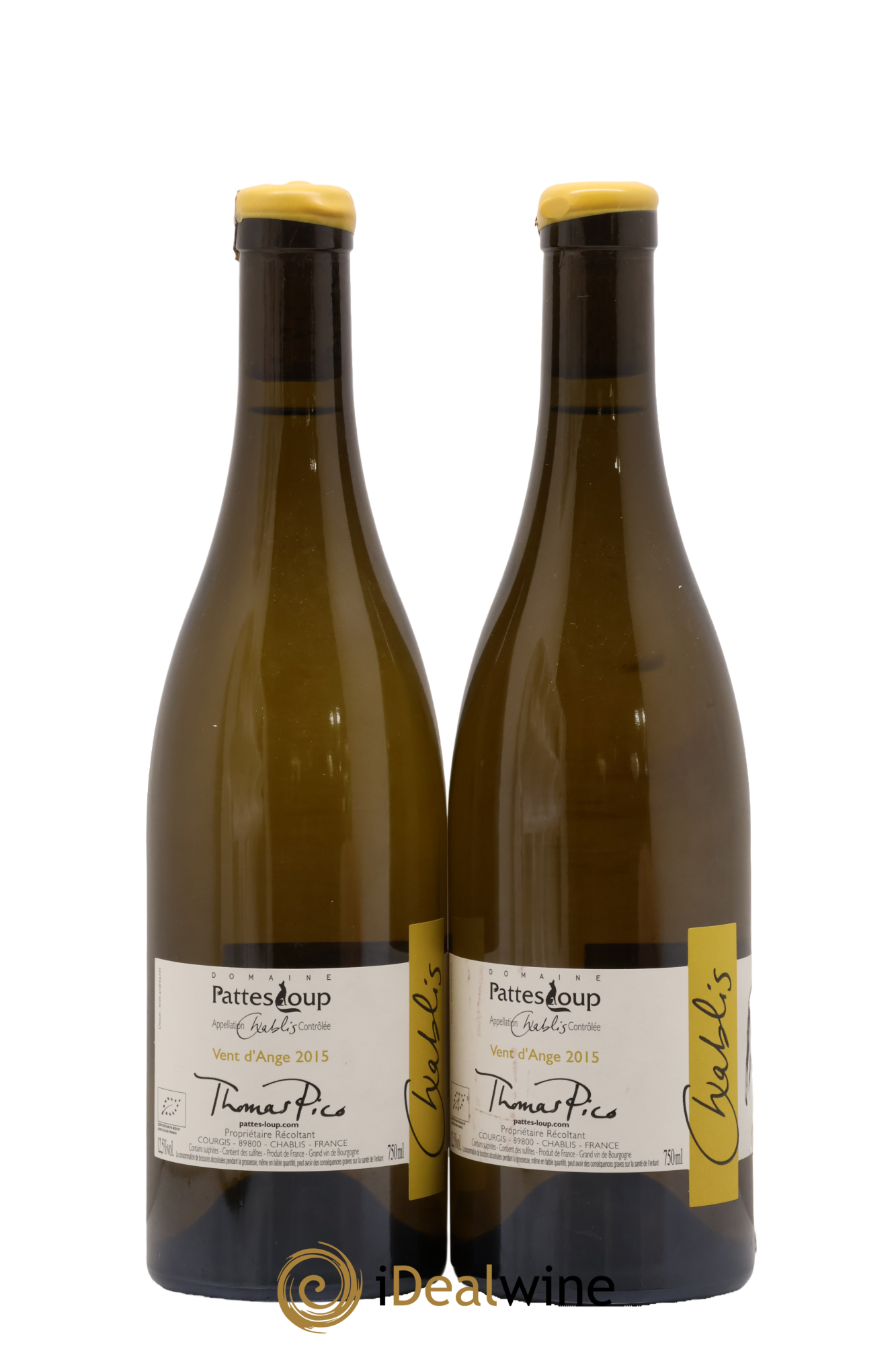 Chablis Vent d'Ange Pattes Loup (Domaine) 2015 - Lot de 2 bouteilles - 1