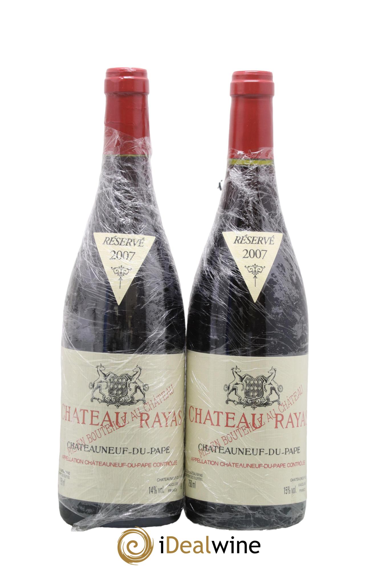 Châteauneuf-du-Pape Château Rayas Emmanuel Reynaud 2007 - Lot of 2 bottles - 0