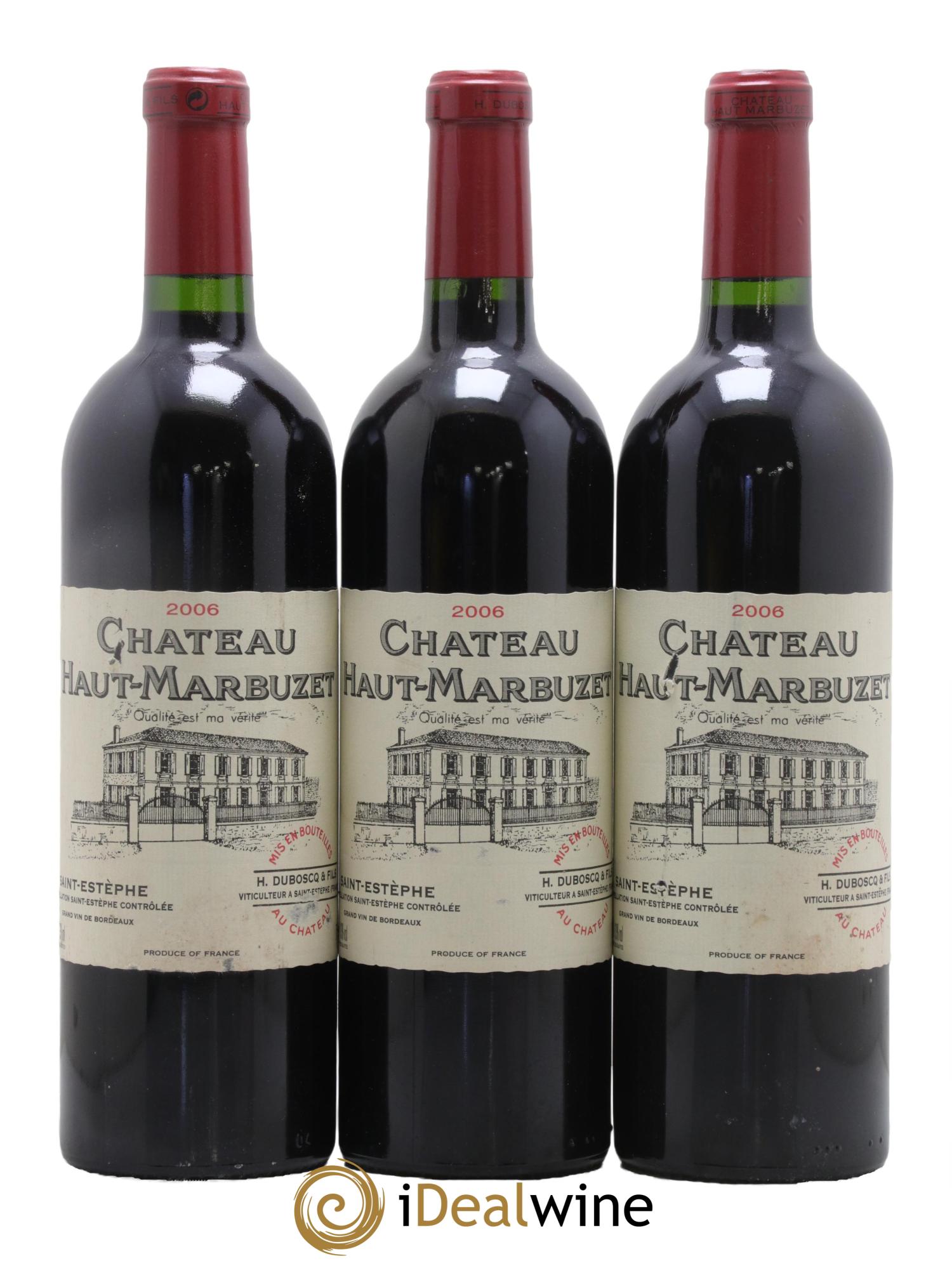 Château Haut Marbuzet 2006 - Lot de 3 bouteilles - 0