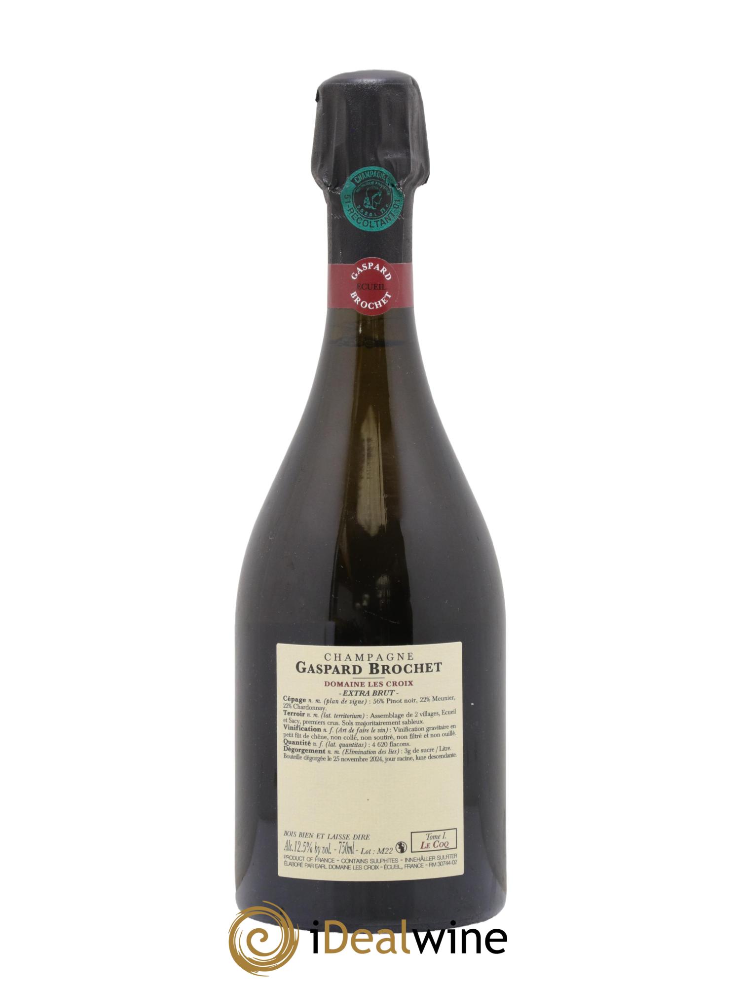 Champagne Tome I Le Coq Gaspard Brochet - Lot de 1 bouteille - 1