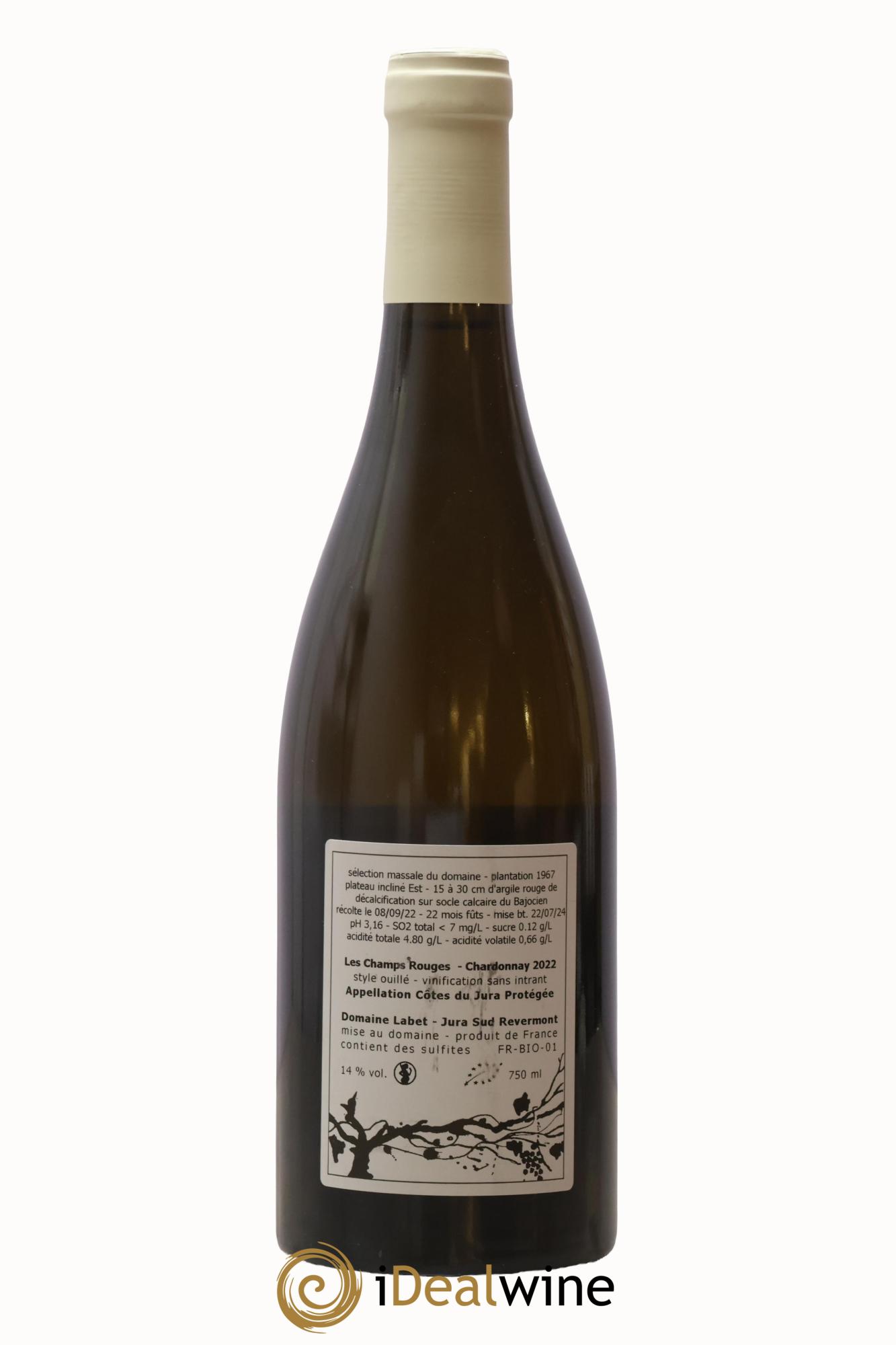Côtes du Jura Chardonnay Les Champs Rouges Romain - Julien  - Charline Labet  2022 - Lotto di 1 bottiglia - 1