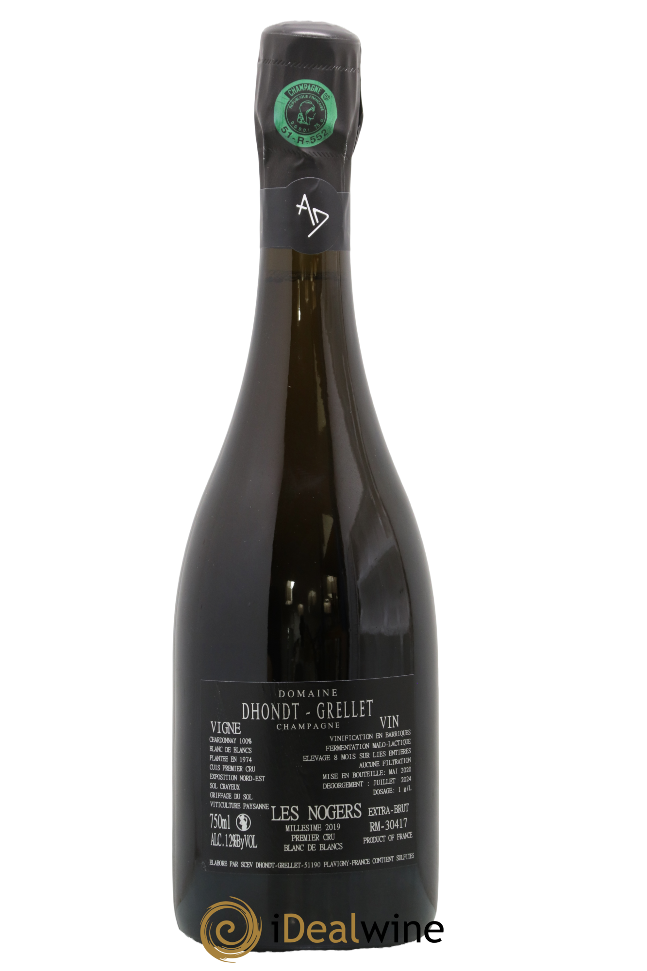Les Nogers-Premier cru Blanc de Blancs Dhondt Grellet 2019 - Lot of 1 bottle - 1