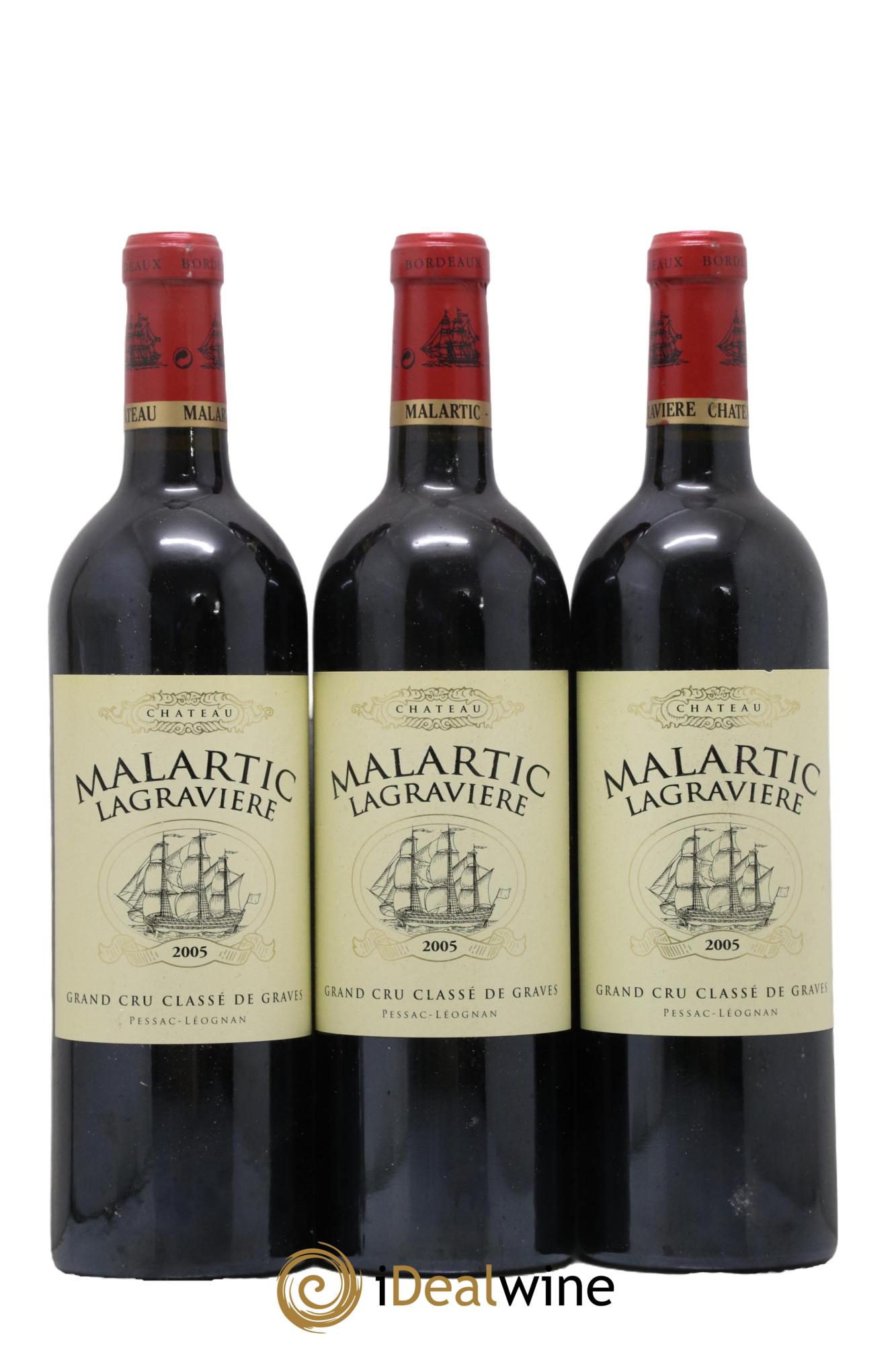 Château Malartic-Lagravière Cru Classé de Graves 2005 - Lot de 3 bouteilles - 0