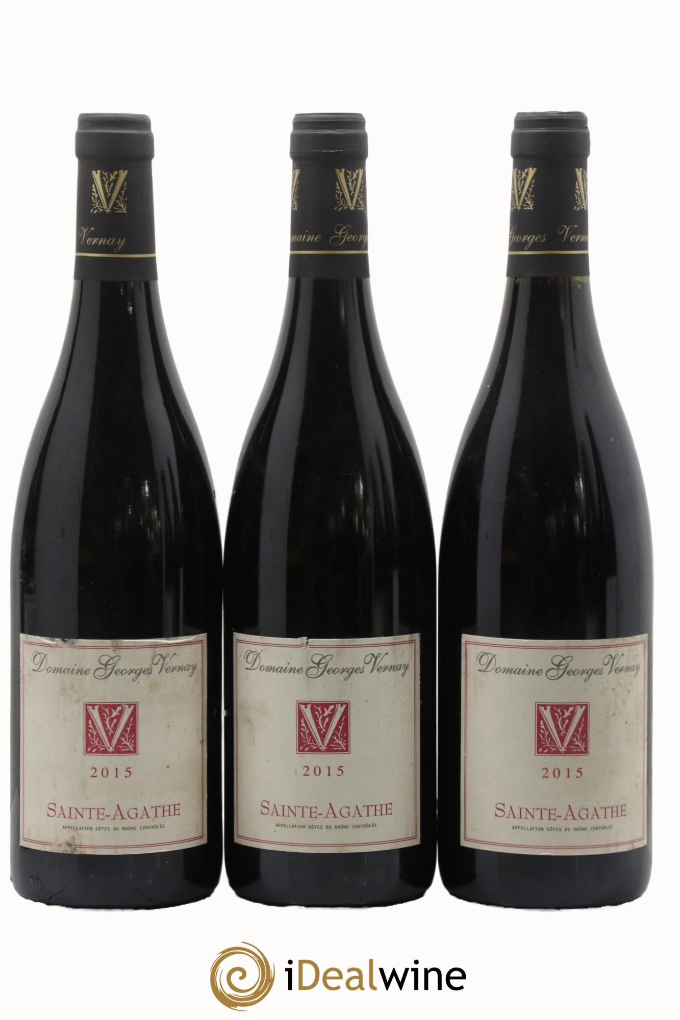 Côtes-du-Rhône Sainte-Agathe Georges Vernay 2015 - Lotto di 3 bottiglie - 0