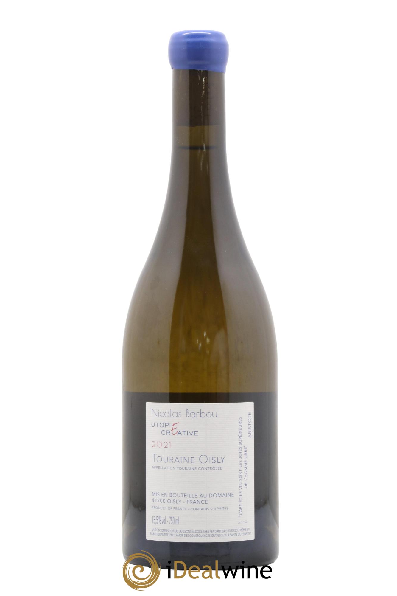 Touraine Oisly Utopie Créative Nicolas Barbou 2021 - Lot de 1 bouteille - 1