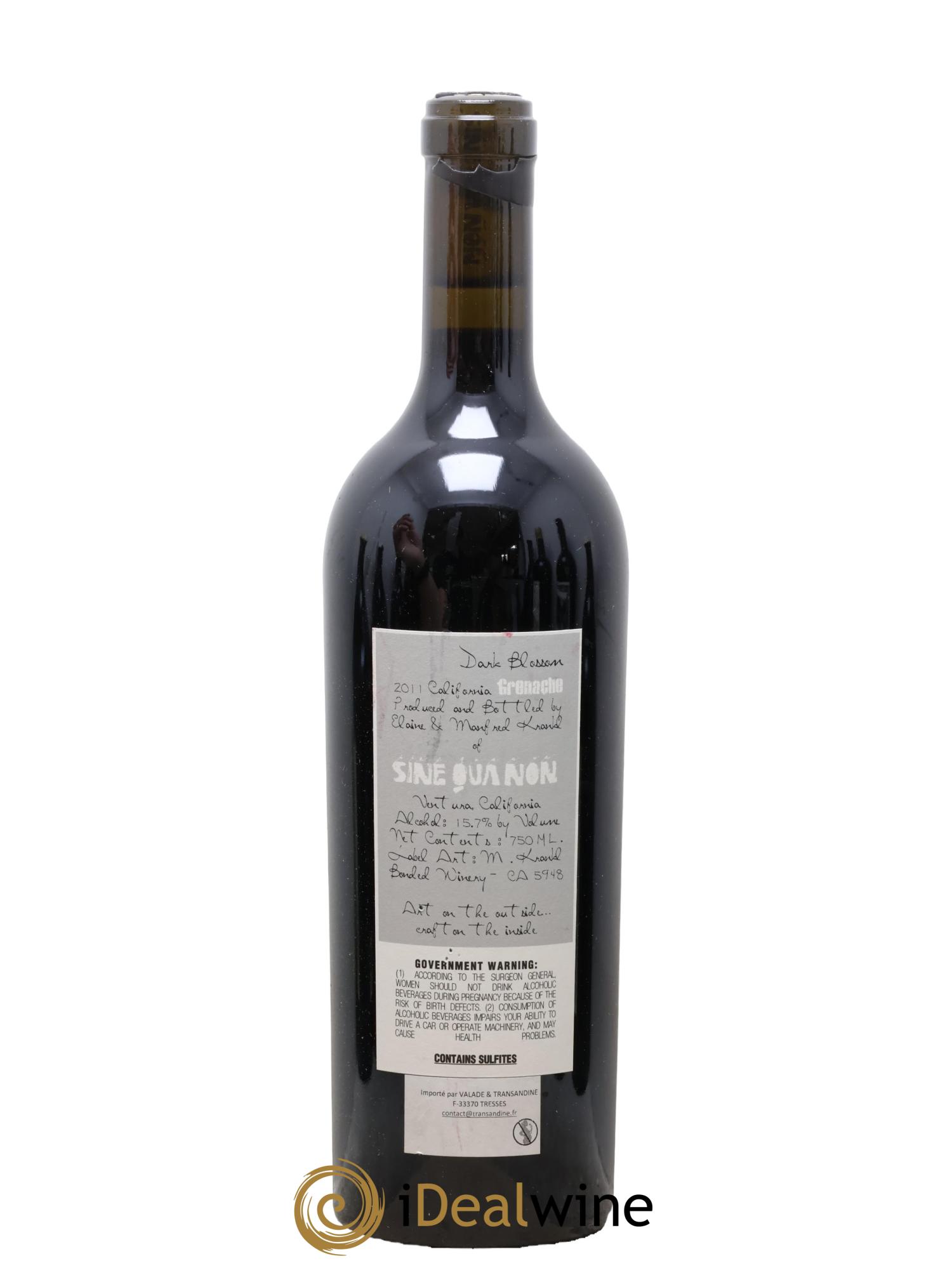 Californie Sine Qua Non Dark Blossom Grenache Manfred Krankl 2011 - Lotto di 1 bottiglia - 1