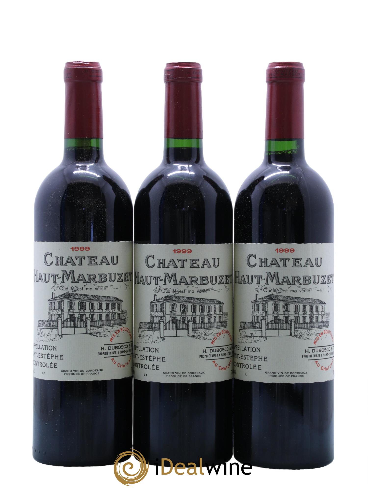 Château Haut Marbuzet 1999 - Lot de 3 bouteilles - 0