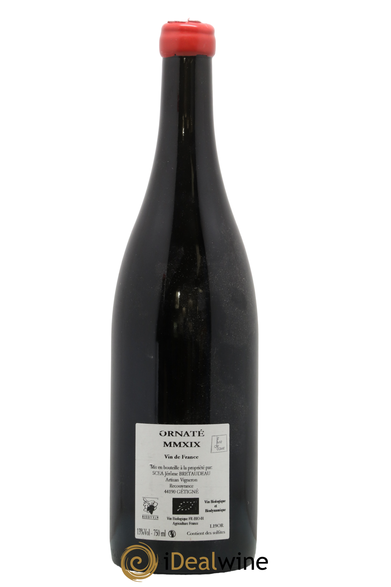 Vin de France Merlot Ornaté Jérôme Bretaudeau - Domaine de Bellevue 2019 - Lot of 1 bottle - 1