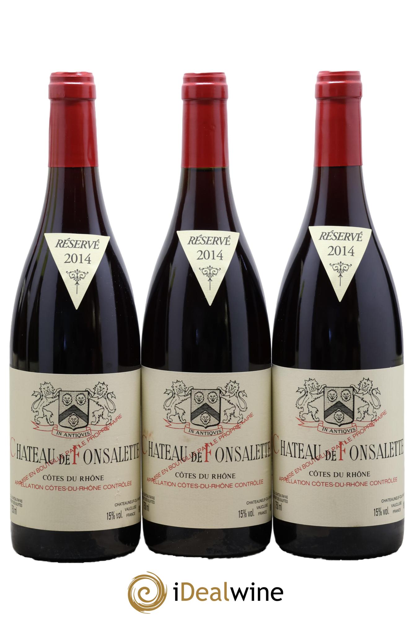 Côtes-du-Rhône Château de Fonsalette Emmanuel Reynaud 2014 - Lot of 3 bottles - 0