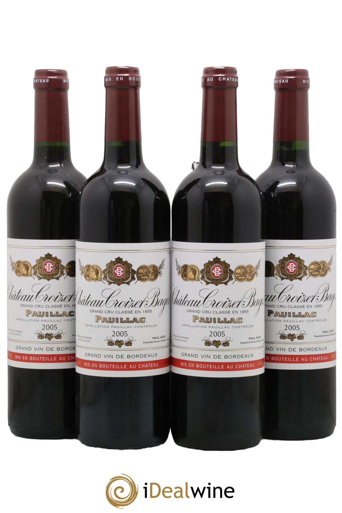 Château Croizet Bages 5ème Grand Cru Classé 2005 - Lot de 4 bouteilles - 0