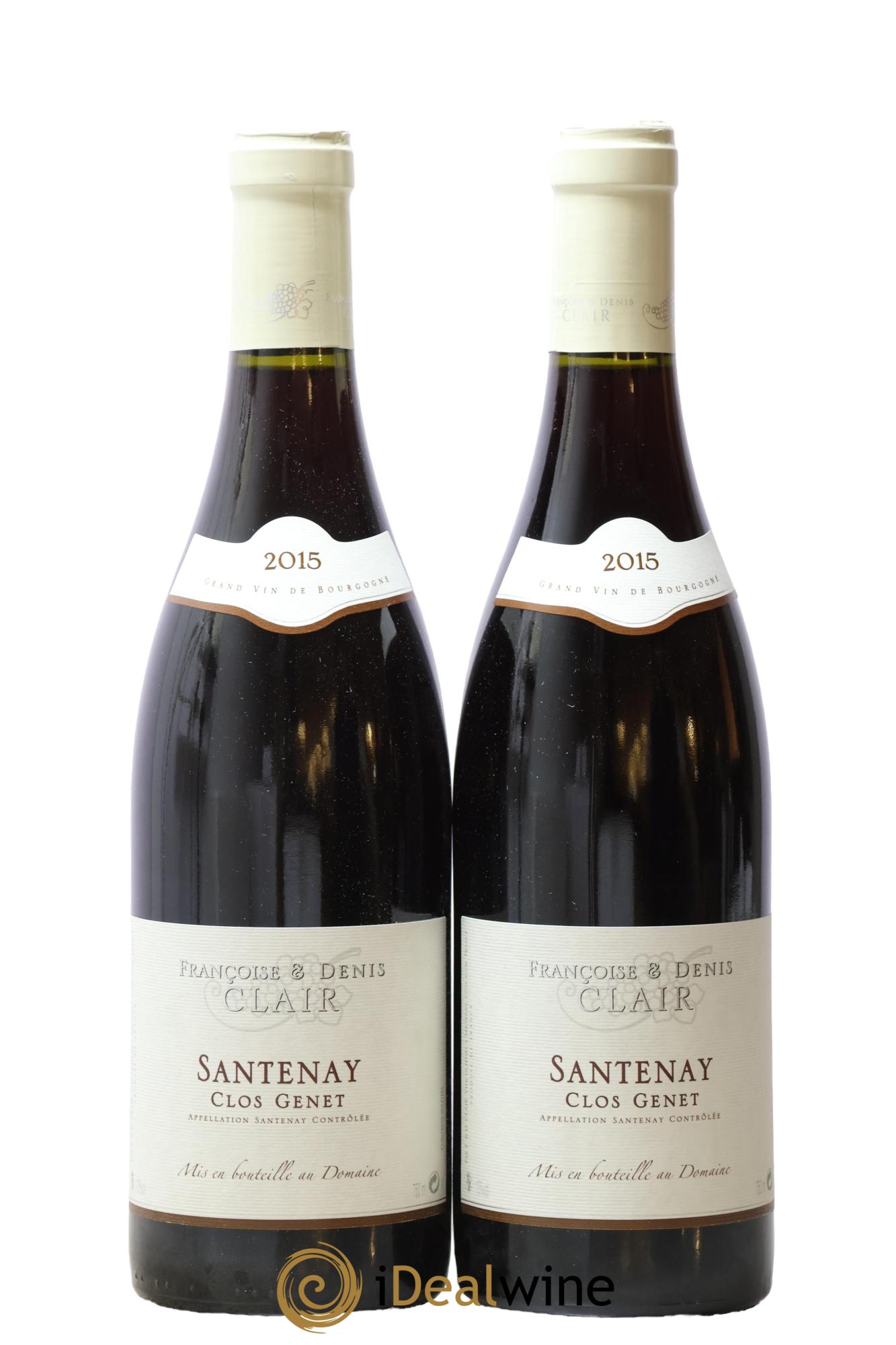 Santenay Clos Genet Françoise et Denis Clair 2015 - Lot de 2 bouteilles - 0