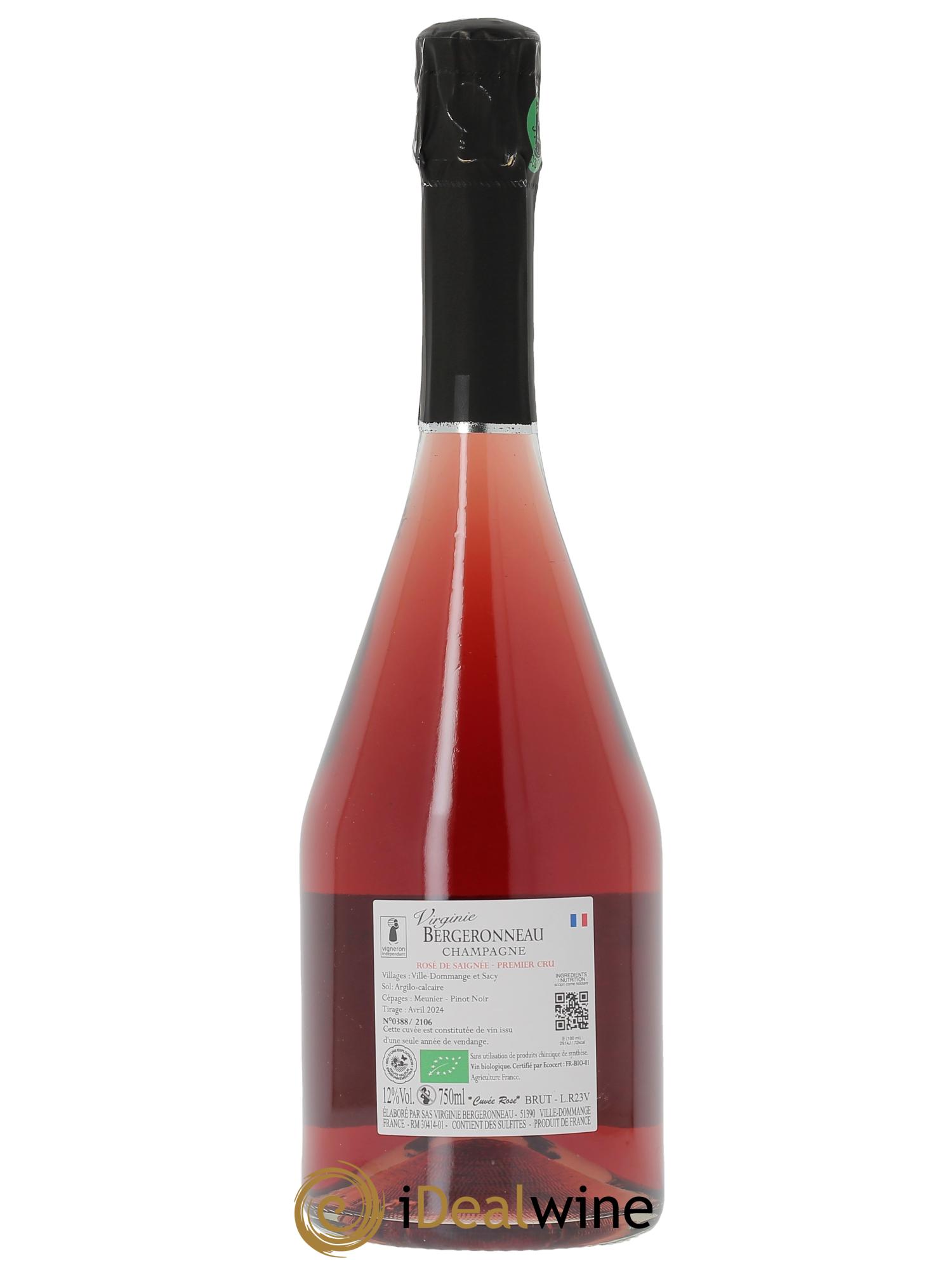 Cuvée Rose Rosé de Saignée Virginie Bergeronneau  - Lot of 1 bottle - 1
