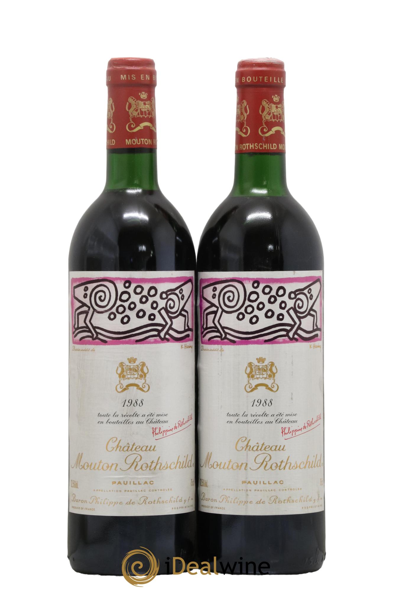 Château Mouton Rothschild 1er Grand Cru Classé 1988 - Lot of 2 bottles - 0