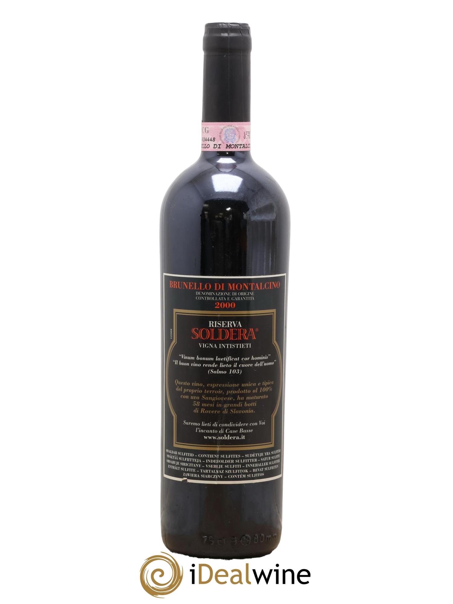 Brunello di Montalcino DOCG Riserva Soldera Case Basse - Gianfranco Soldera 2000 - Lotto di 1 bottiglia - 1