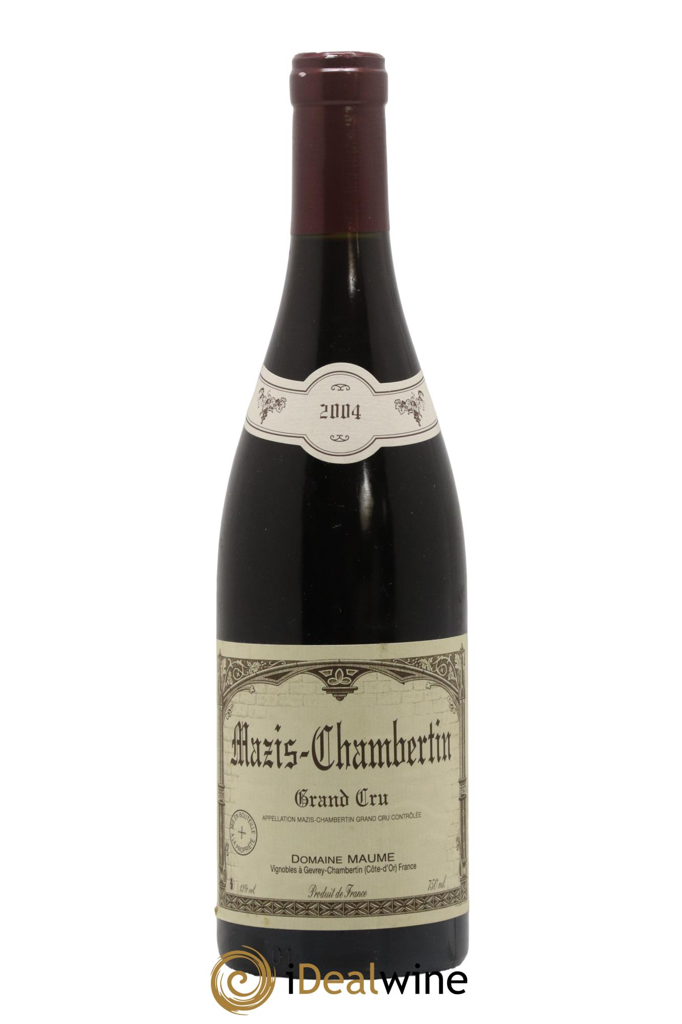 Mazis-Chambertin Grand Cru Maume (Domaine) 2004 - Lot de 1 bouteille - 0