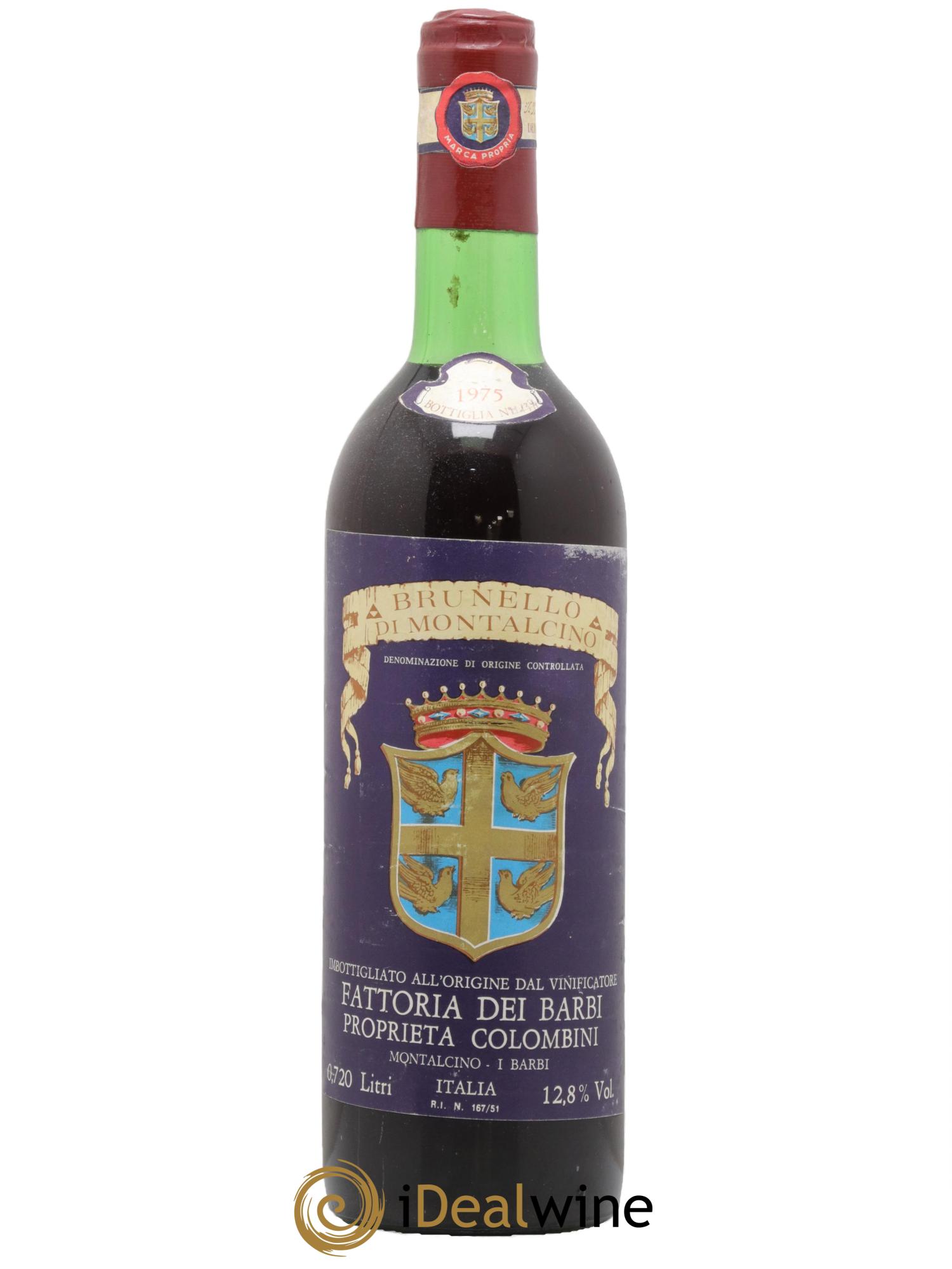 Brunello di Montalcino DOCG Riserva Fattoria dei Barbi 1975 - Posten von 1 Flasche - 0