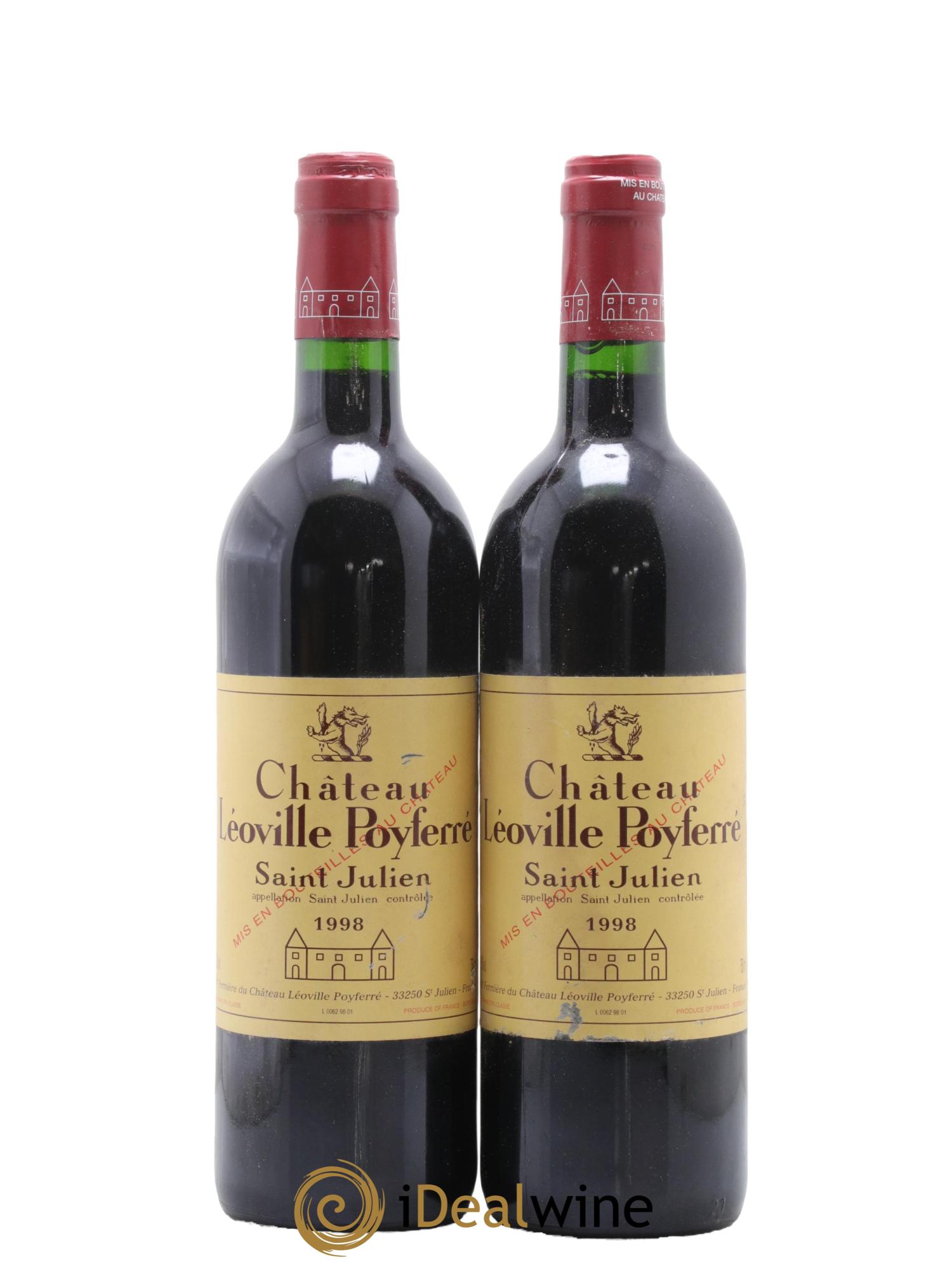 Château Léoville Poyferré 2ème Grand Cru Classé 1998 - Lot de 2 bouteilles - 0