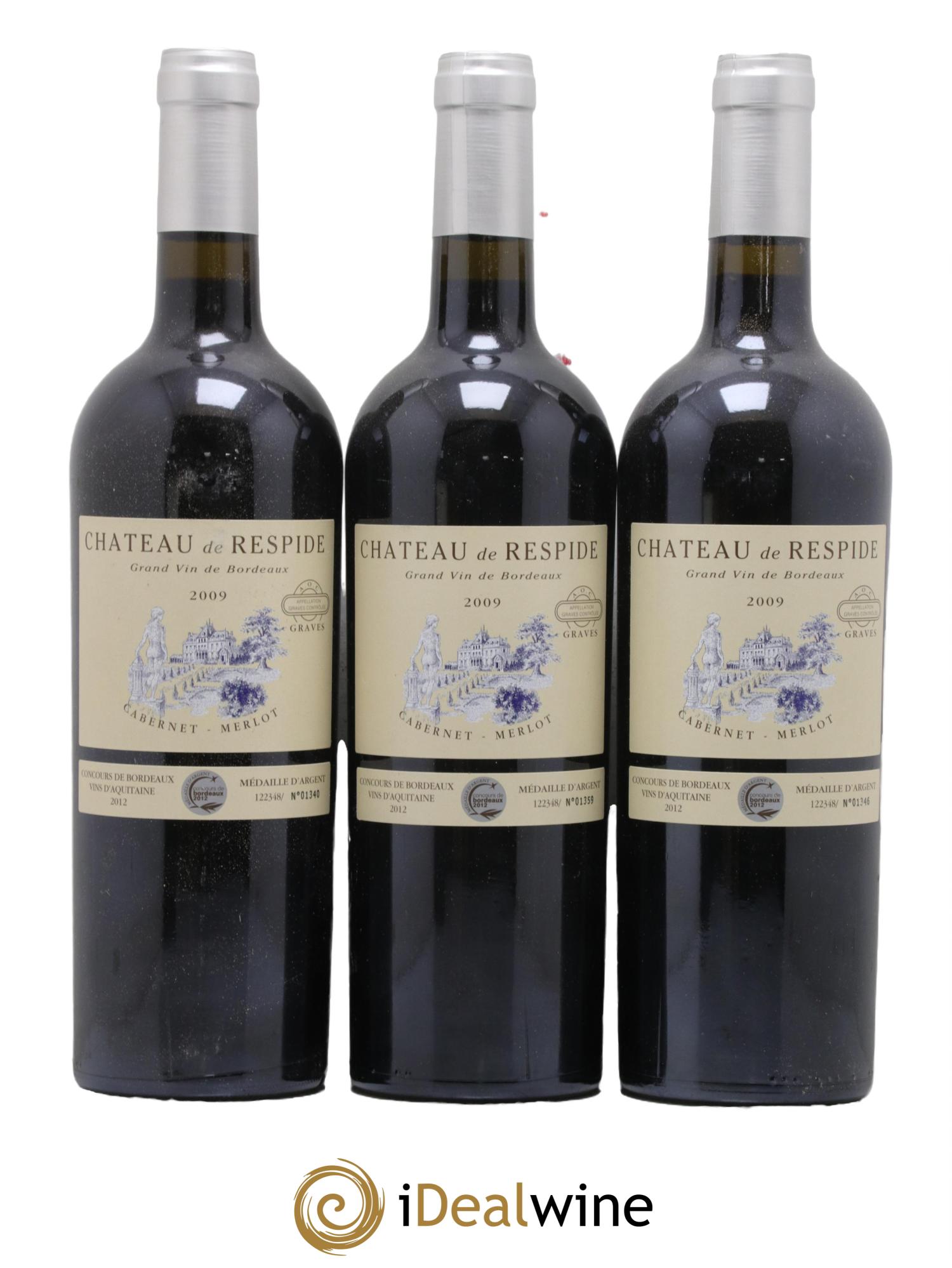Graves Chateau de Respide Cabernet Merlot 2009 - Lot de 3 bouteilles - 0