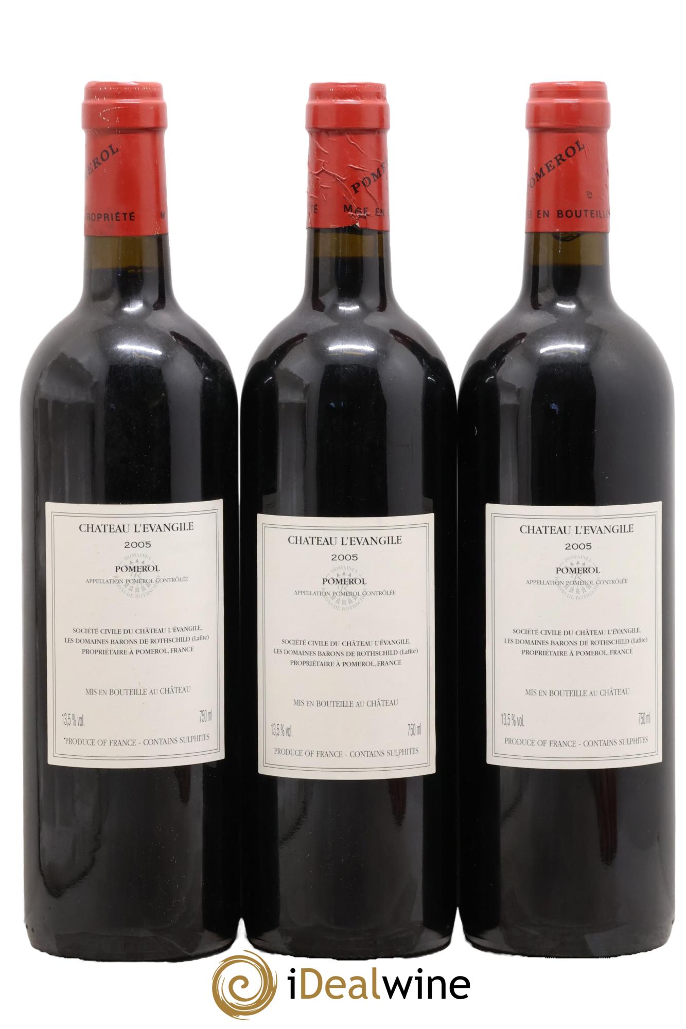 Château l' Évangile 2005 - Lot de 3 bouteilles - 1