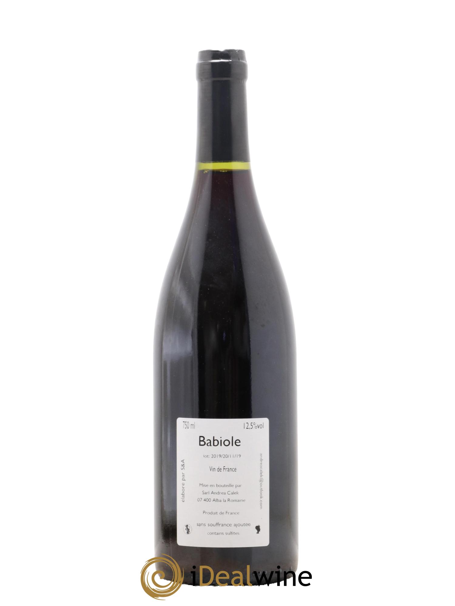 Vin de France Babiole Andrea Calek 2019 - Lot de 1 bouteille - 1